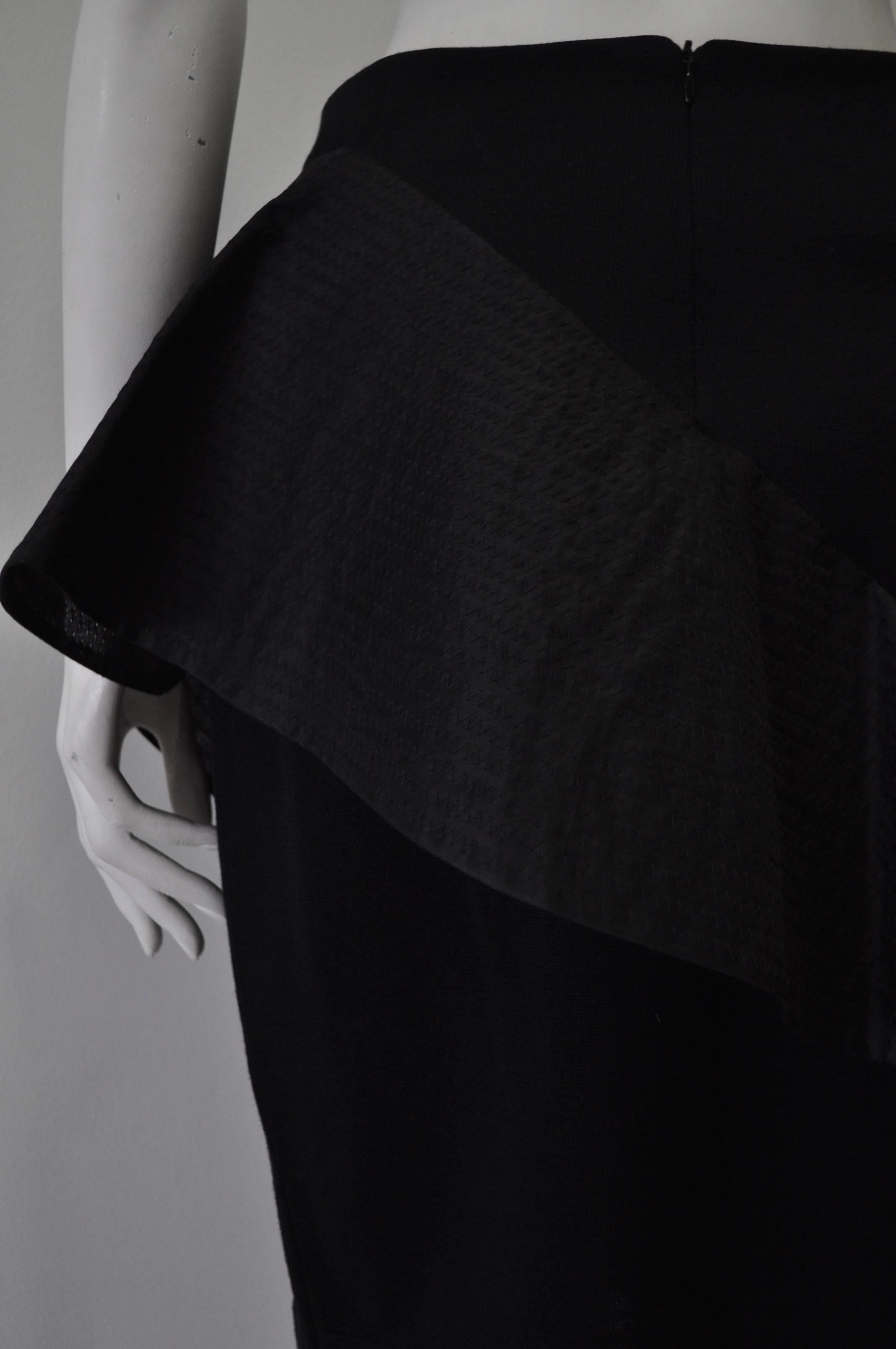 Inspired Gianfranco Ferre Origami Asymmetric Ruffle Peplum Pencil Skirt For Sale 3
