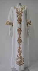 Exclusive Tashia of London Richly Embroidered Maxi Linen Kaftan