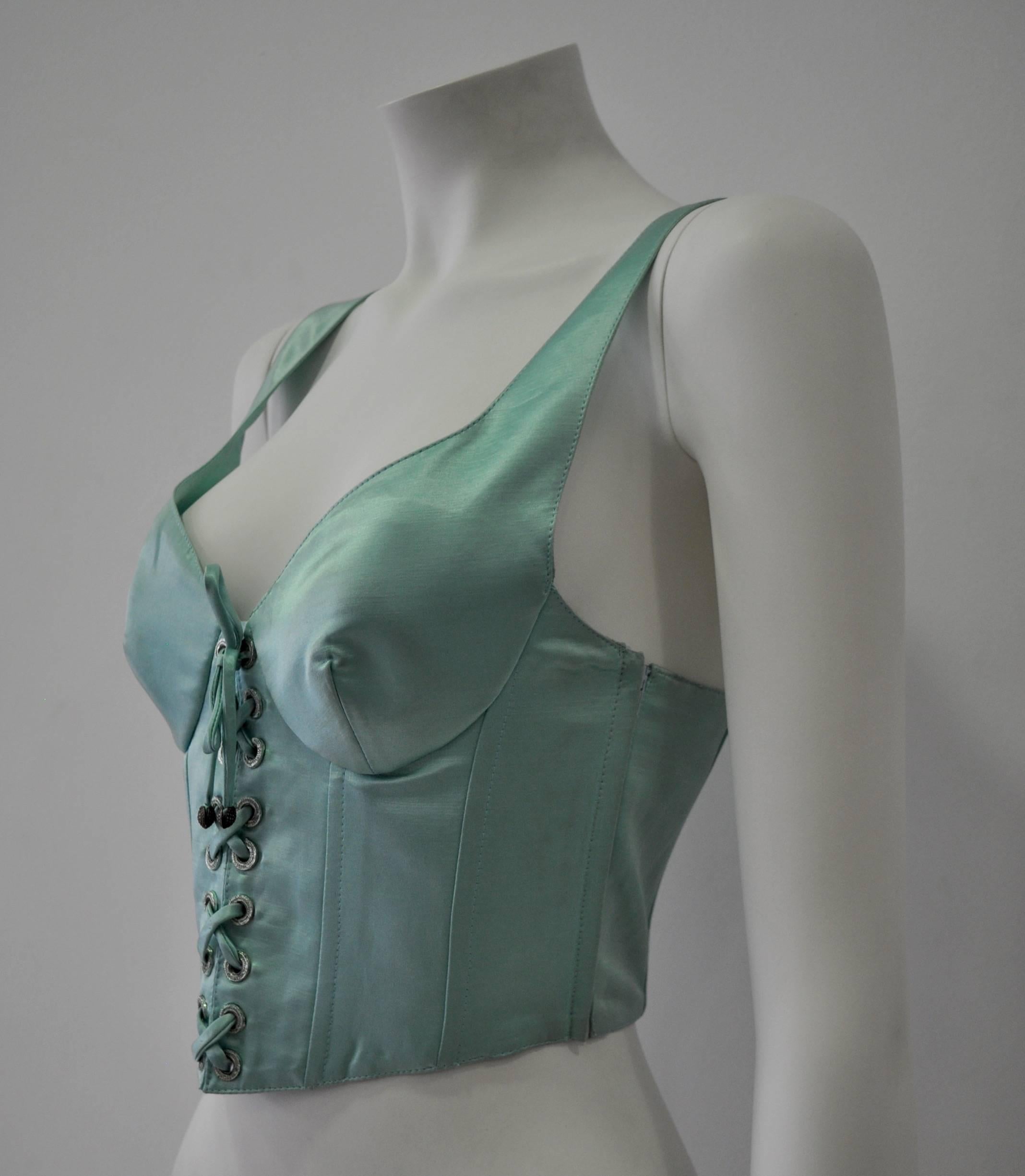 Women's Iconic Gianni Versace Istante Mint Green Bustier