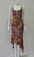 Very Rare Atelier Versace Red Floral Bodycon Ruffle Hem Silk Dress