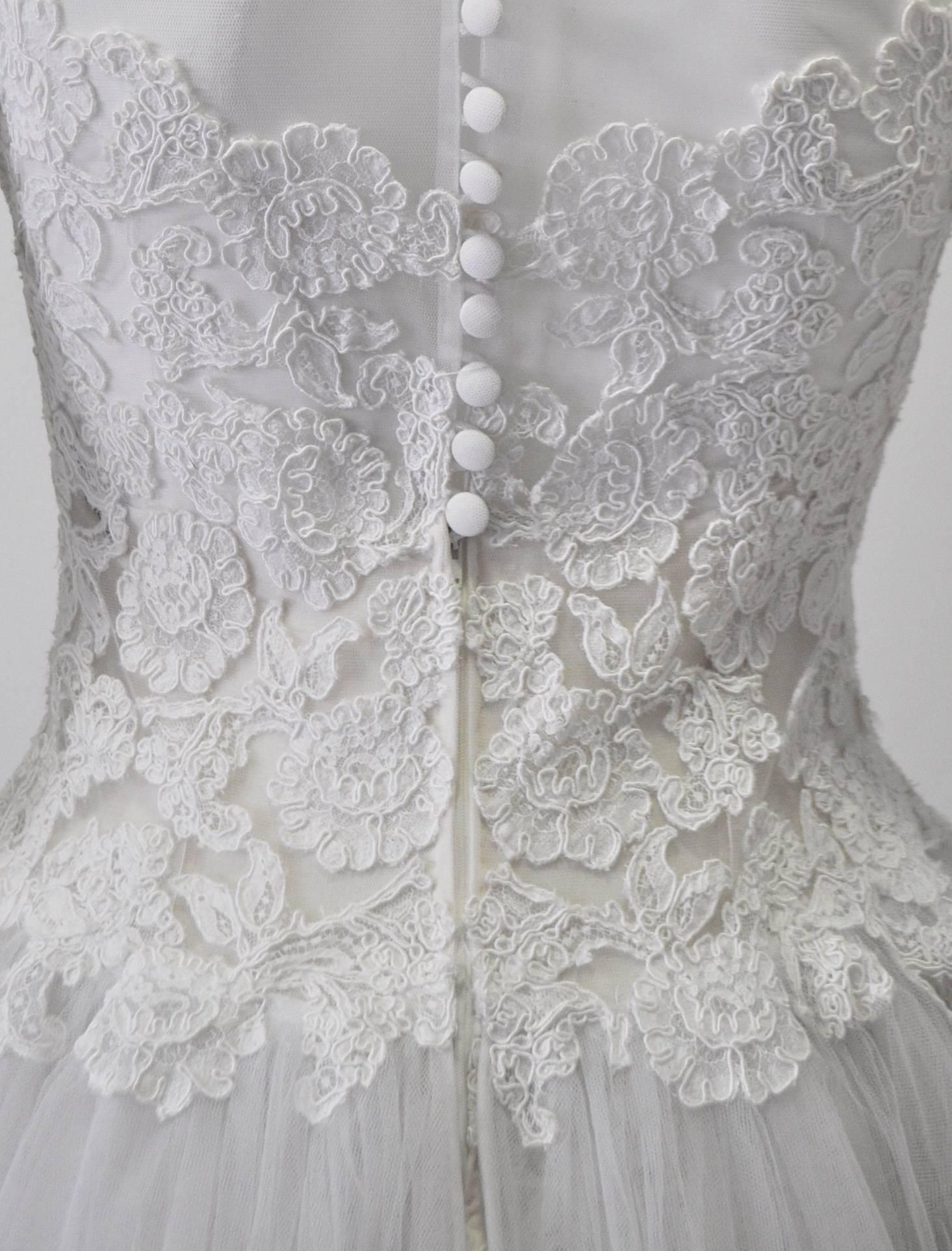 Rare and Important Pino Lancetti High Low Hand Embroidered Wedding Dress For Sale 1