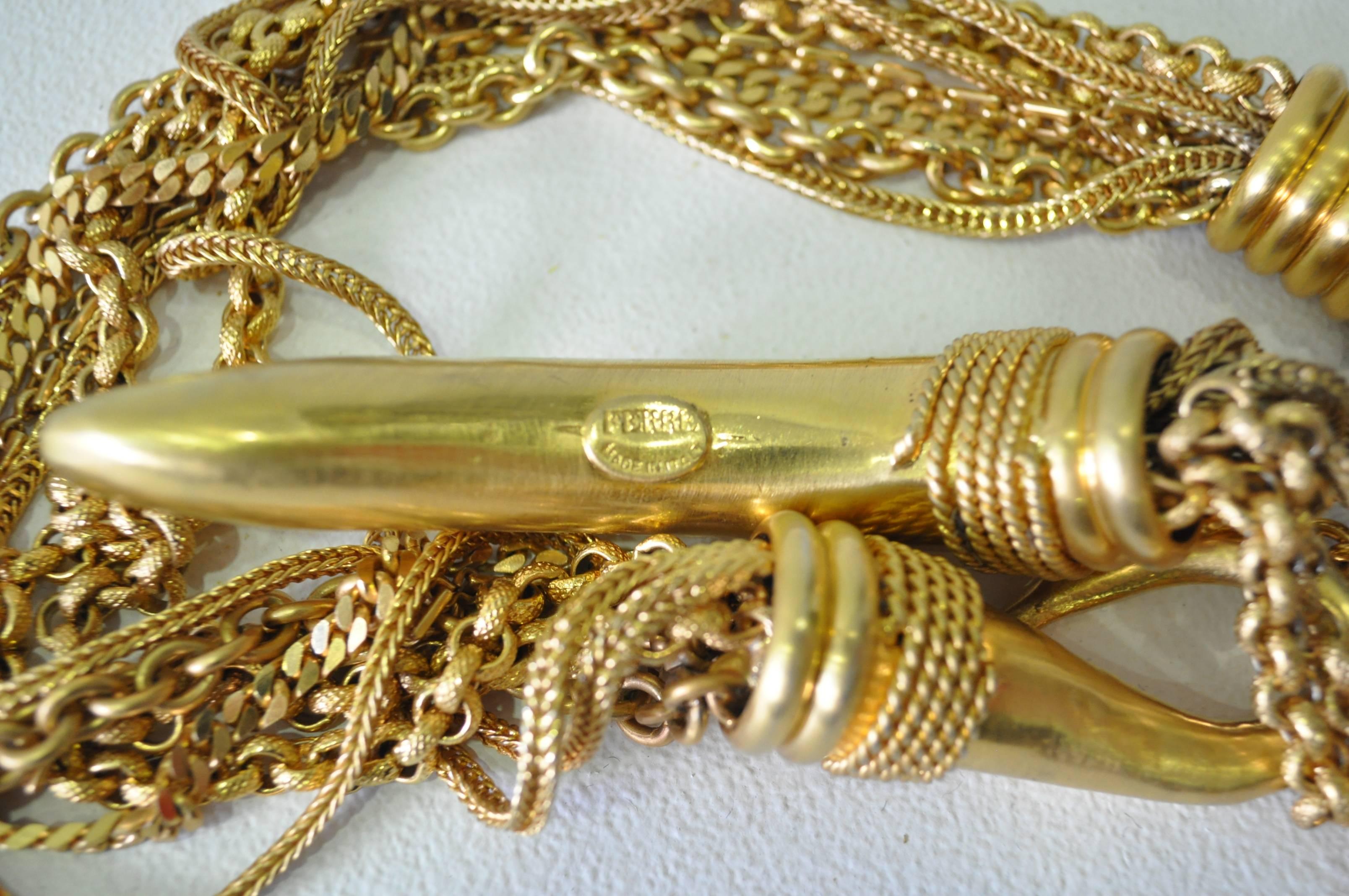 Rare Gianfranco Ferre Gold Plated Metal Chain Belt In New Condition For Sale In Athens, Agia Paraskevi