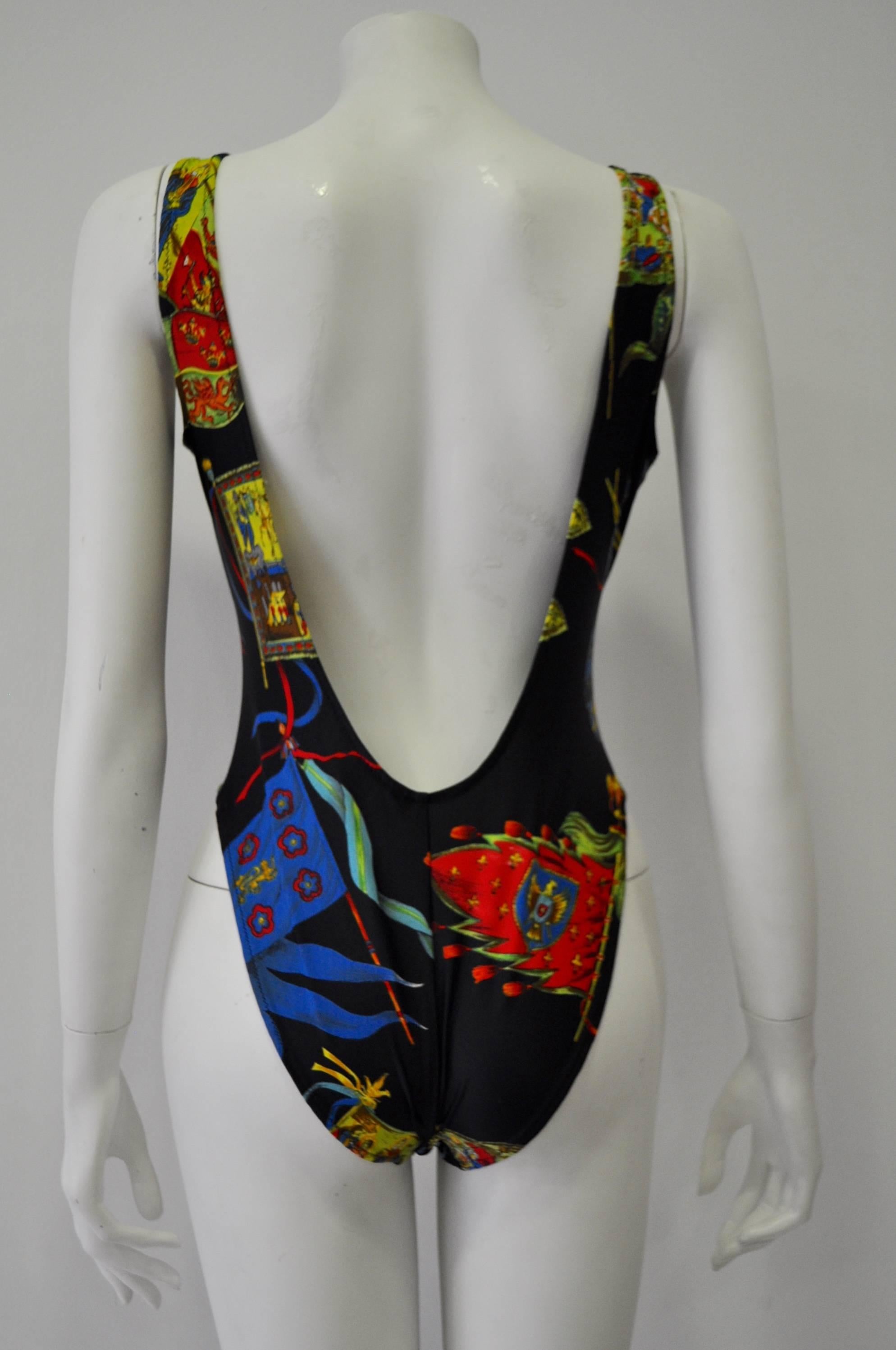 Gianni Versace Istante Coat of Arms Swimsuit For Sale 1