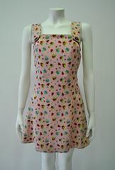 Istante Gianni Versace Foral Silk Pinafore Featuring Iconic Buttons