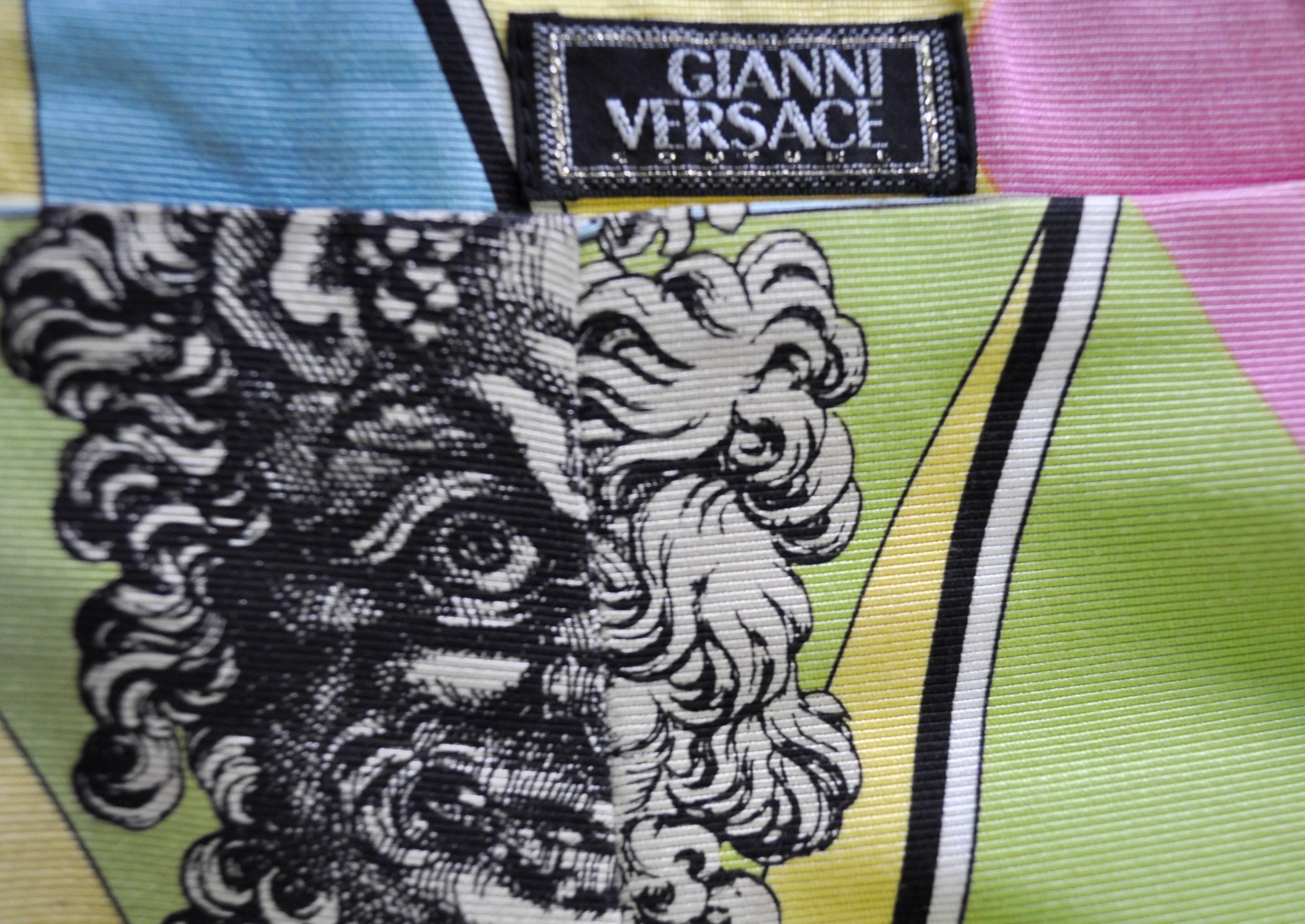 Gianni Versace Couture Harlequin Teatro Medusa Print Skirt For Sale 1