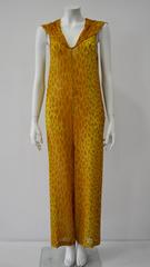 Gianni Versace Couture Sheer Giraffe Print Silk Jumpsuit