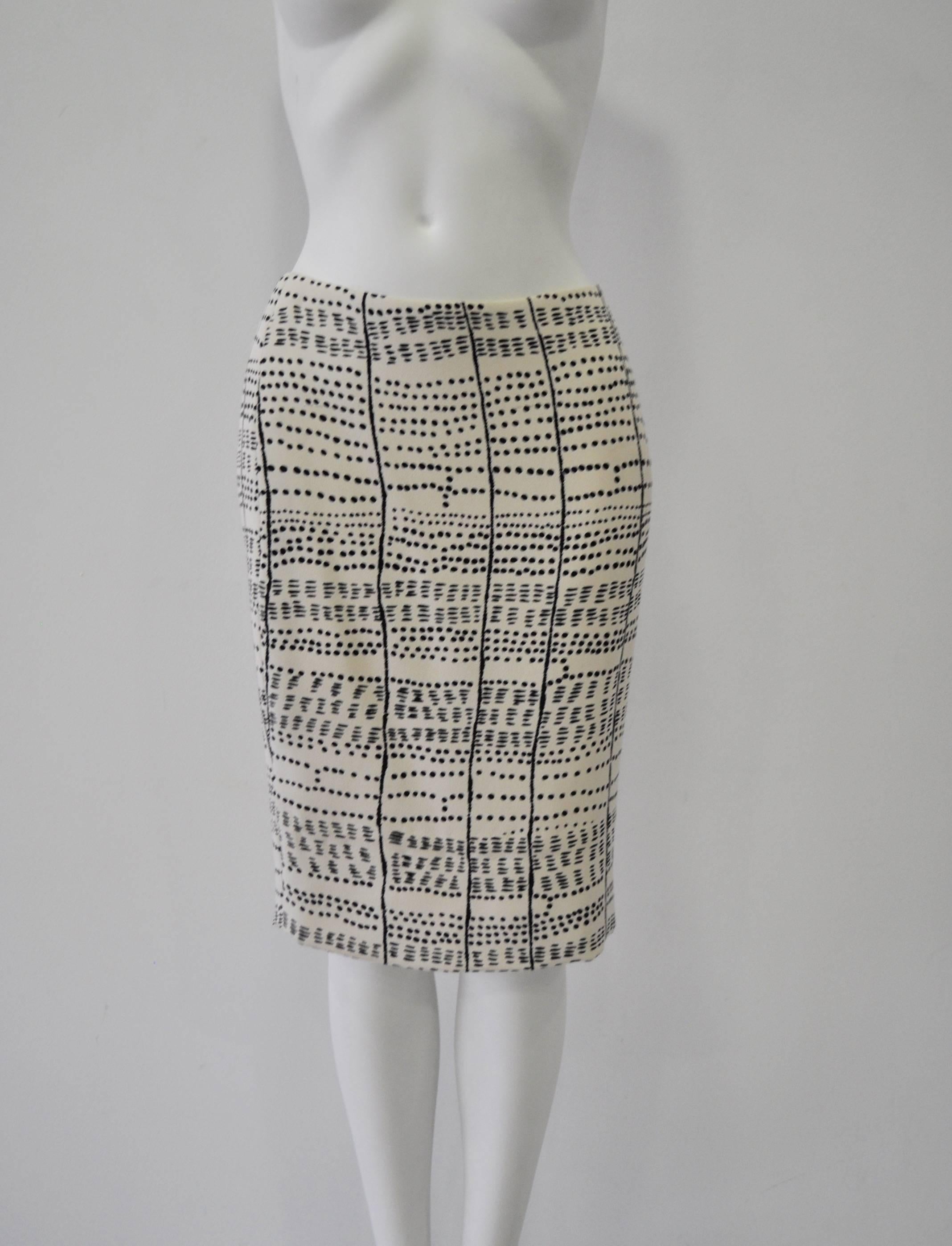 Women's Rare and Exceptional Atelier Versace Dots and Stripes Print Silk Skirt Suit For Sale