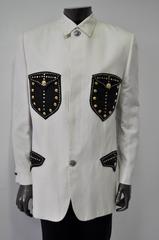 Uber Rare and Important Studded Pocket and Placket Silk/Linen Jacket