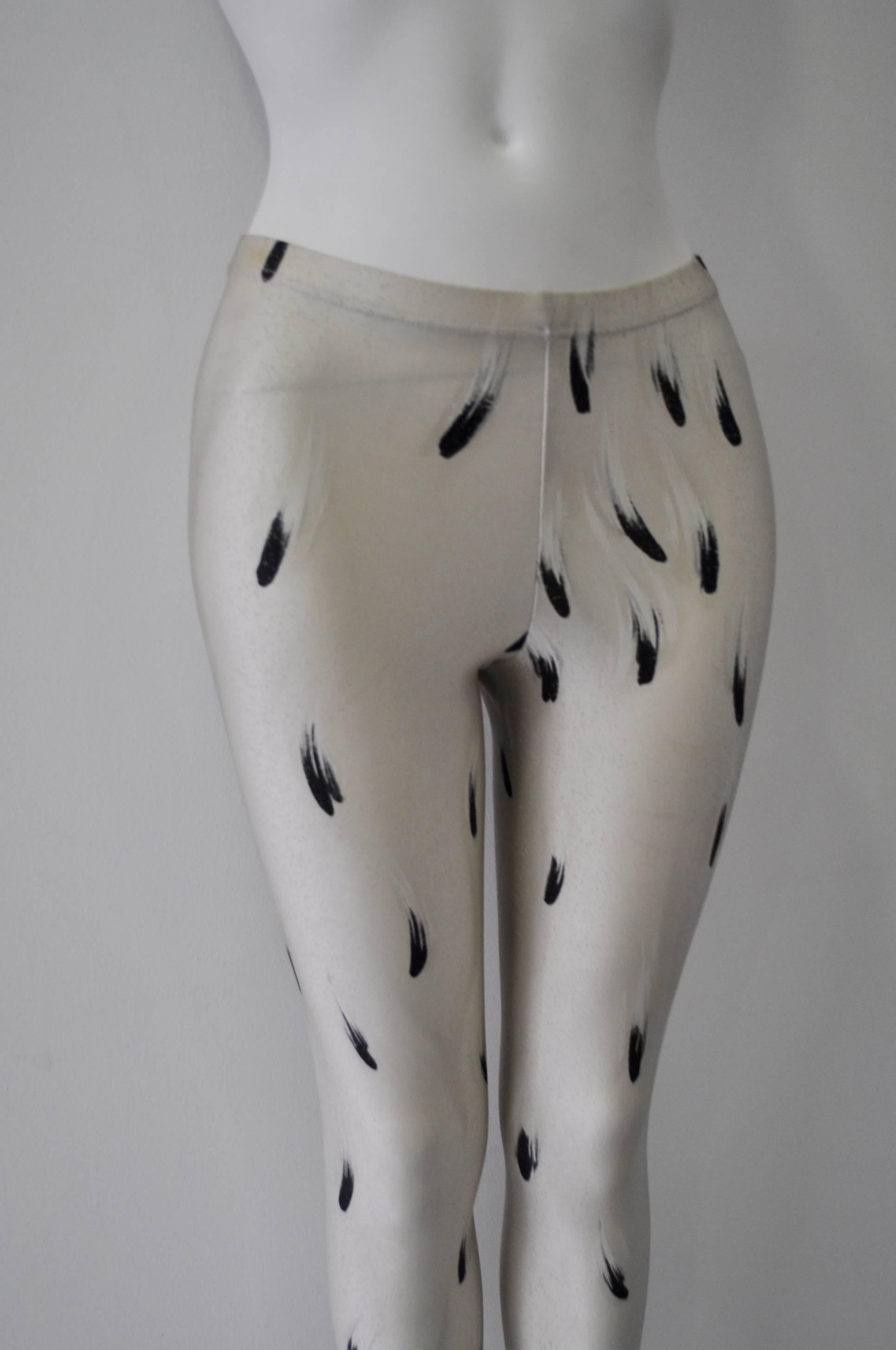 Women's Rare Gianni Versace Intimo Abstract Plume Print Leggings For Sale