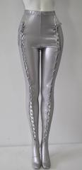 Extremely Rare Gianni Versace Intimo Silver Bondage Space Age Leggings