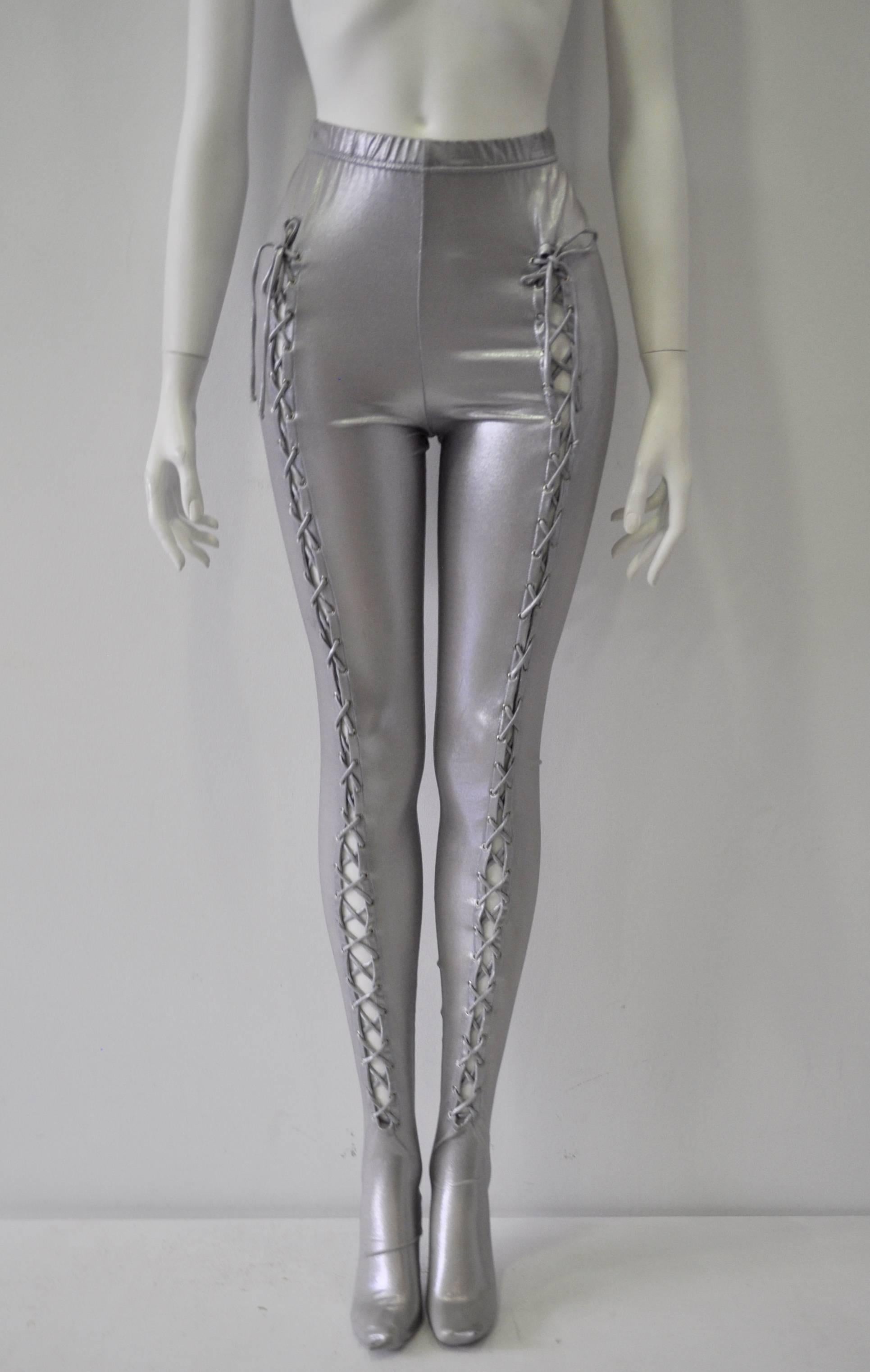 versace latex leggings
