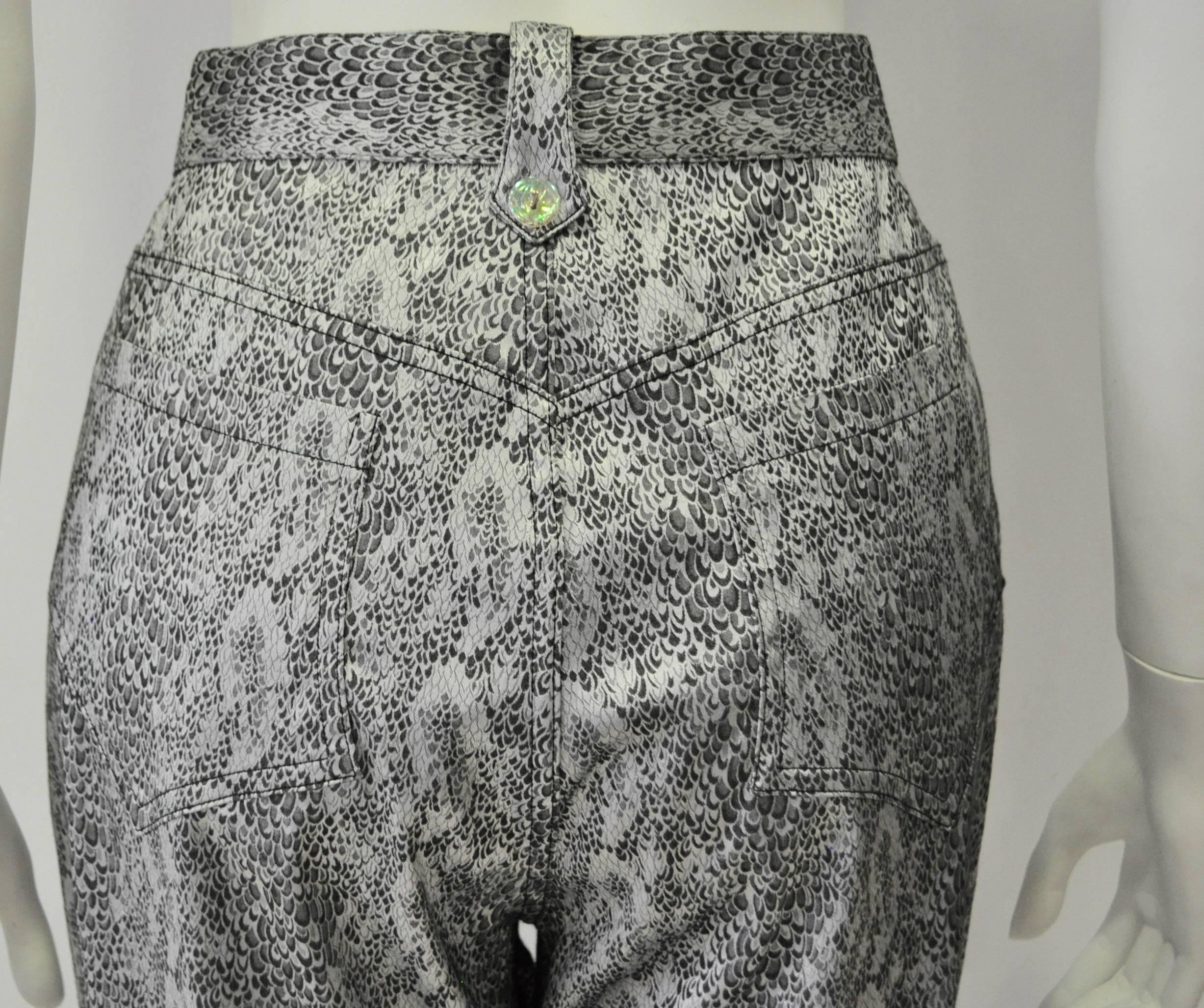 Sensational Bazar de Christian Lacroix Strapless Bustier Snake Print Pantsuit For Sale 3