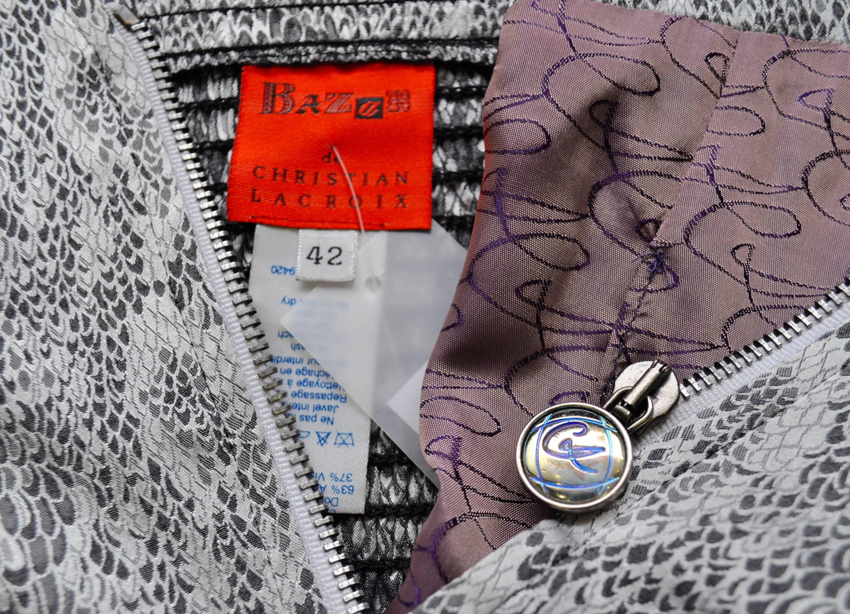 Sensational Bazar de Christian Lacroix Strapless Bustier Snake Print Pantsuit For Sale 5