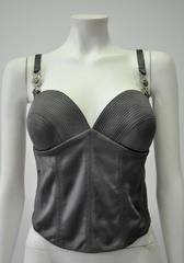 Iconic Gianni Versace Versatile Couture Anthracite Boned Bustier