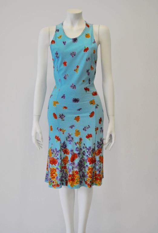 Fresh Istante By Gianni Versace Bodycon Floral Sheath Dress For Sale at ...