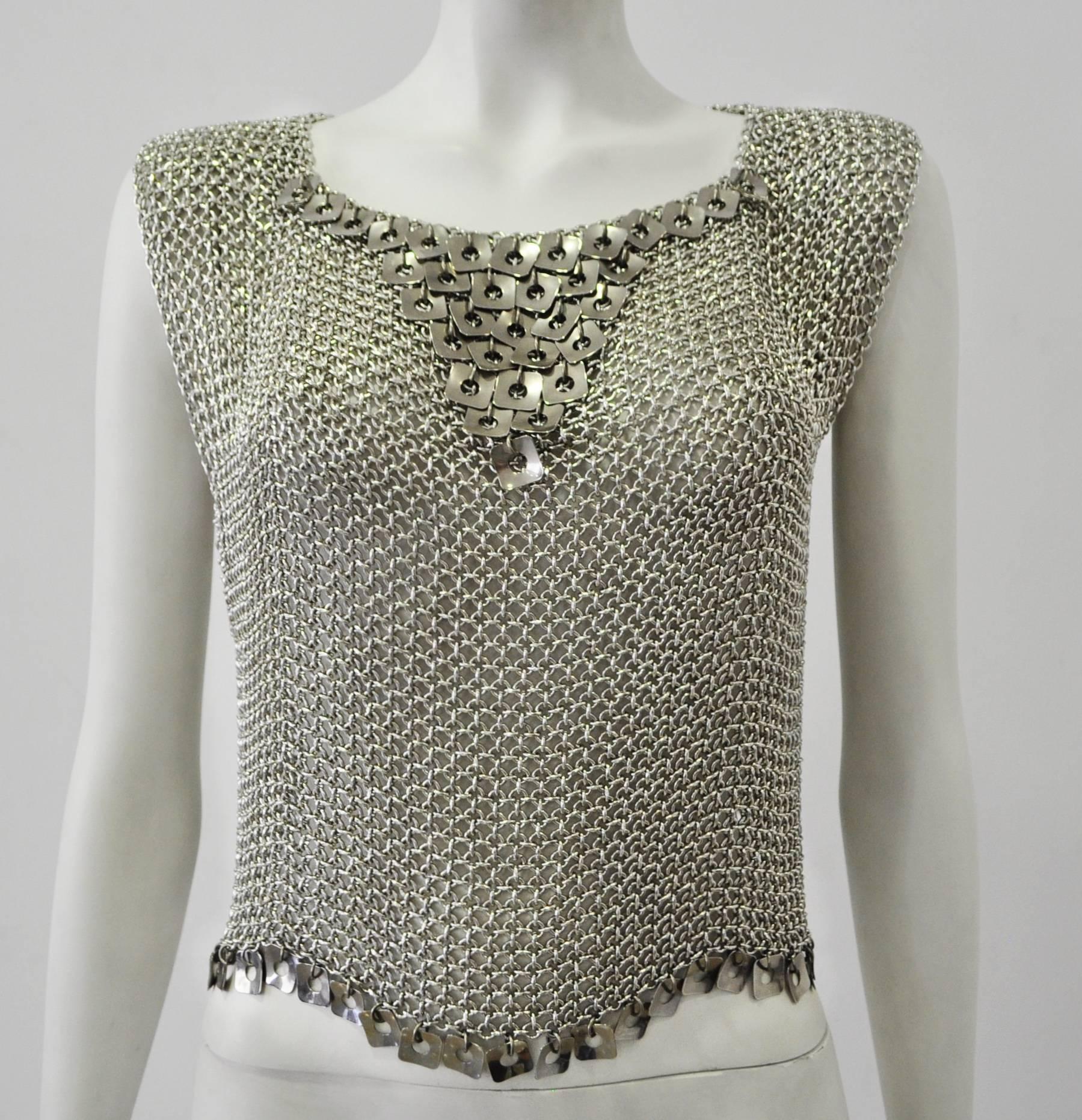Gray Very Important Museum Quality Paco Rabanne Chainmail Breastplate