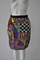Amazing Ella Singh Colorful Sequined Silk Skirt