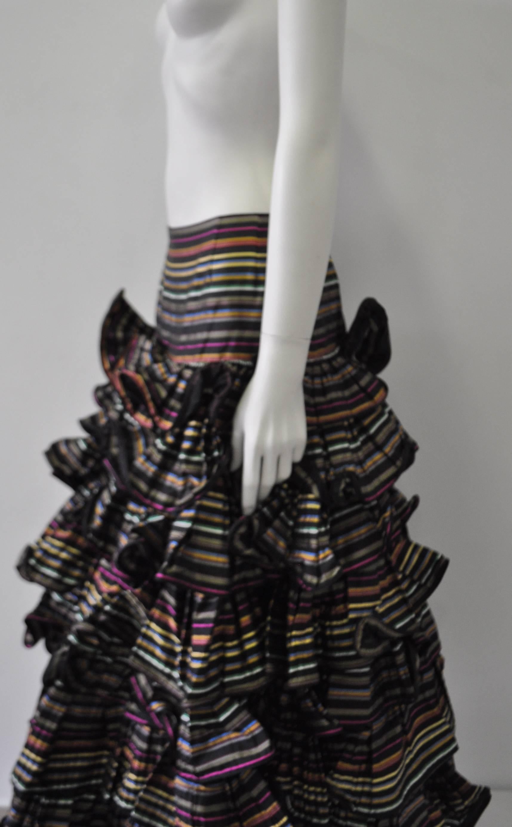 Women's Important Museum Quality Oscar de la Renta Ruffle Tiered Boho Gypsy Skirt