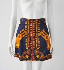 Iconic Gianni Versace Couture "Betty and Giant" Cotton Ribbed Mini Skirt