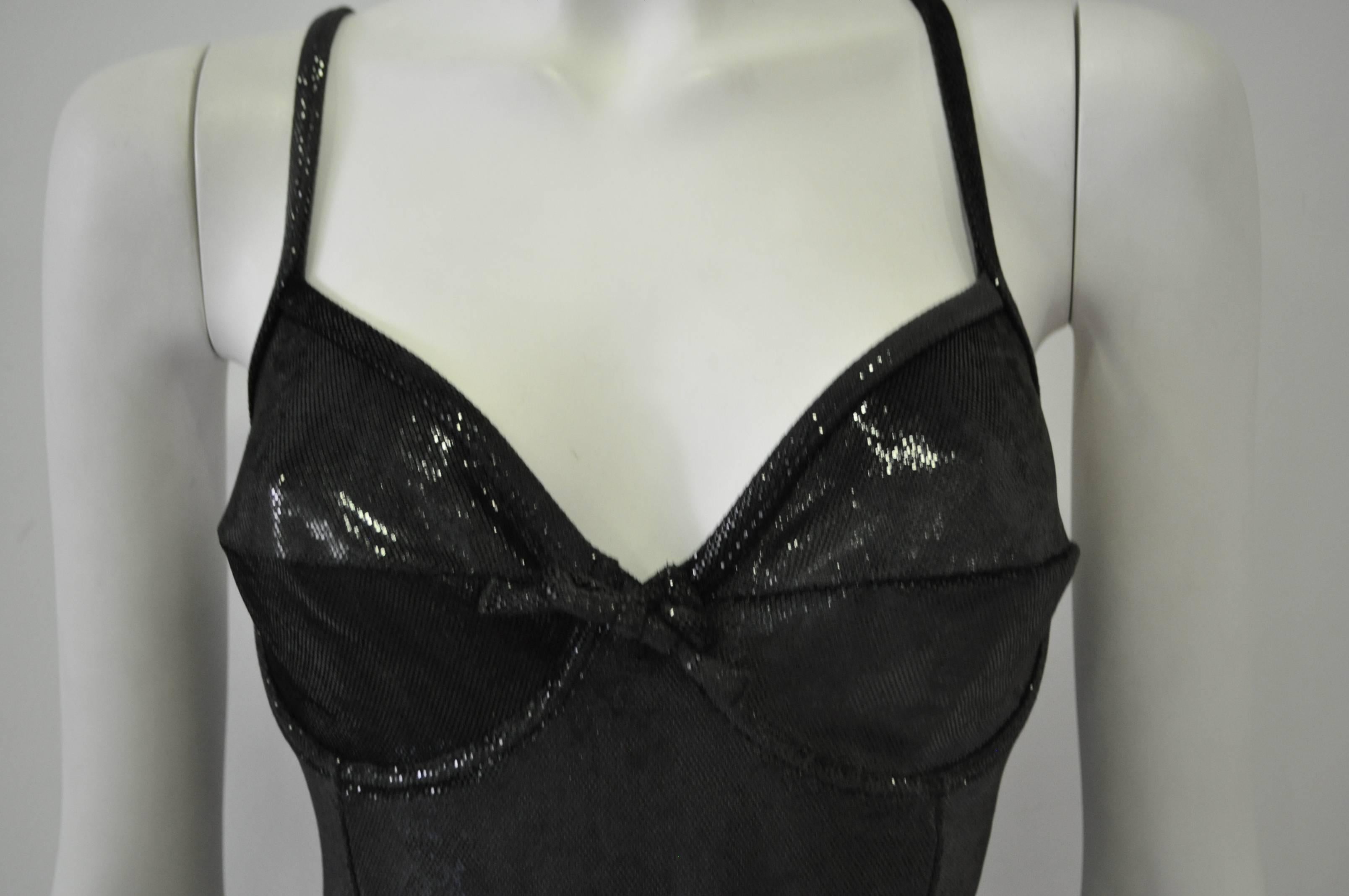 Women's Sultry Sonia Rykiel Shimmery Black Python Print Bustier Swimsuit For Sale