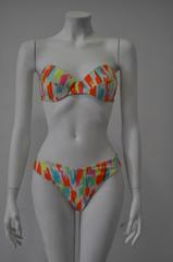 Unique Gianni Versace Mare White Neon Color Stroke Bikini