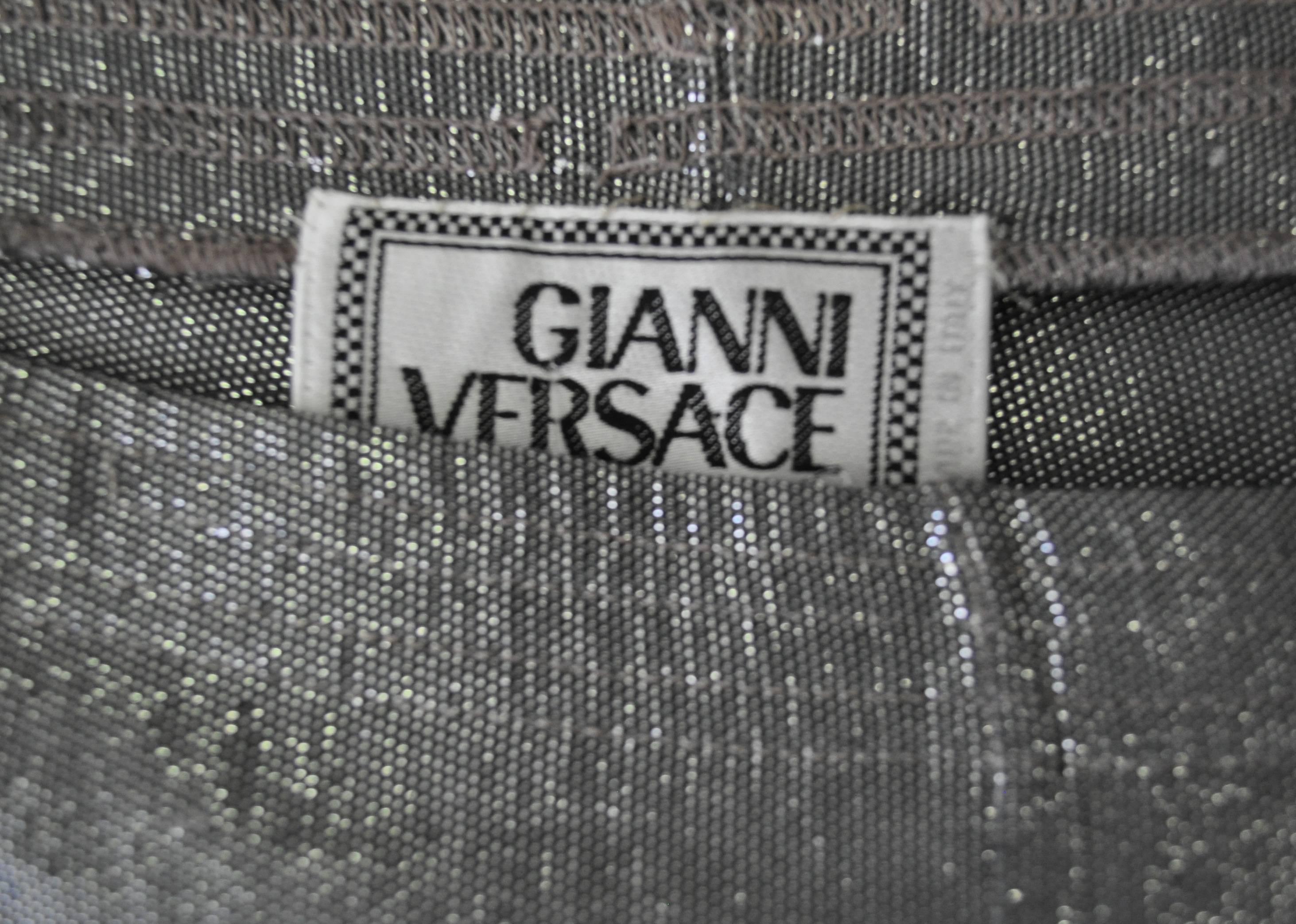 Very Rare Gianni Versace Graphite Lurex Bike Shorts For Sale 4