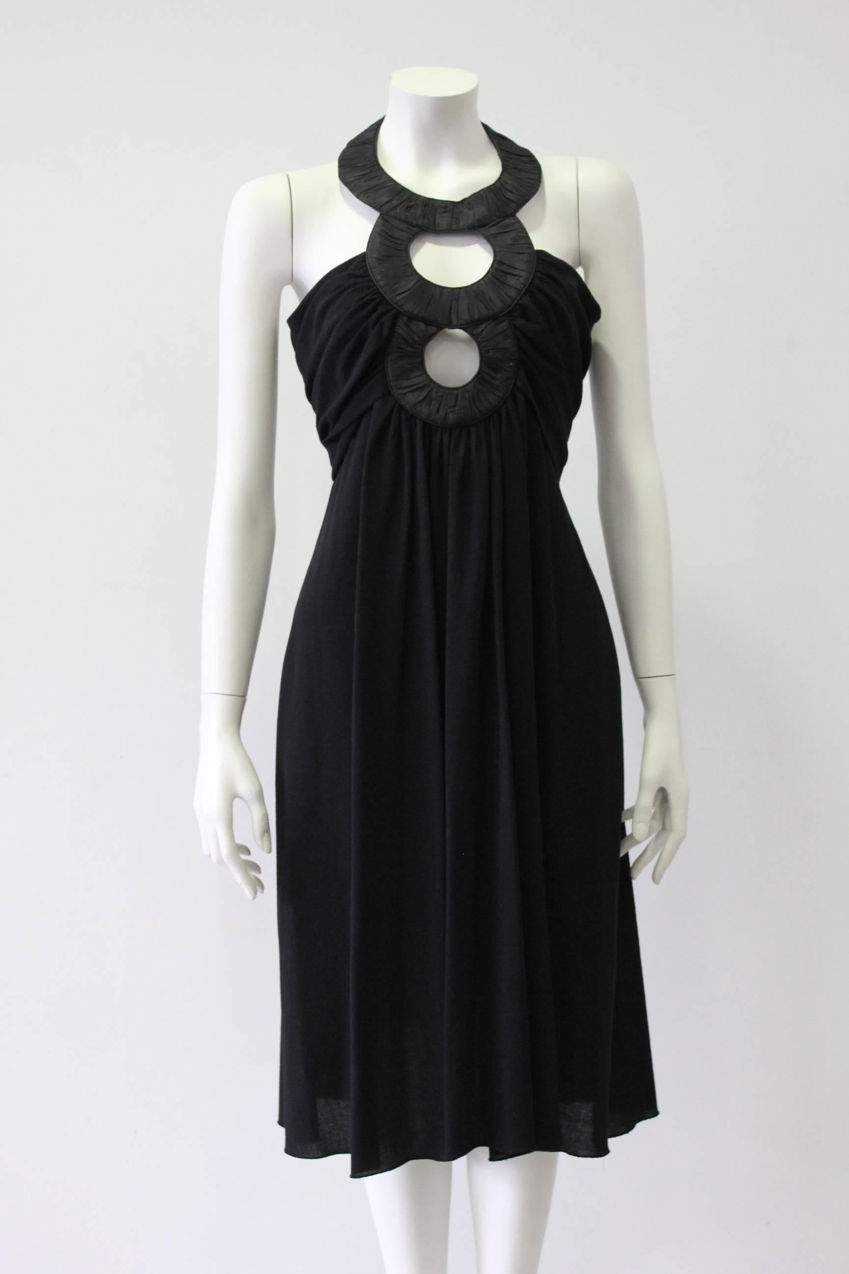 Black Very Rare Cesare Fabbri Three Discs Halter Dress For Sale