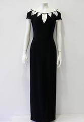 Amazing Angelo Mozzillo Unusual Tie Design Neckline Maxi Dress