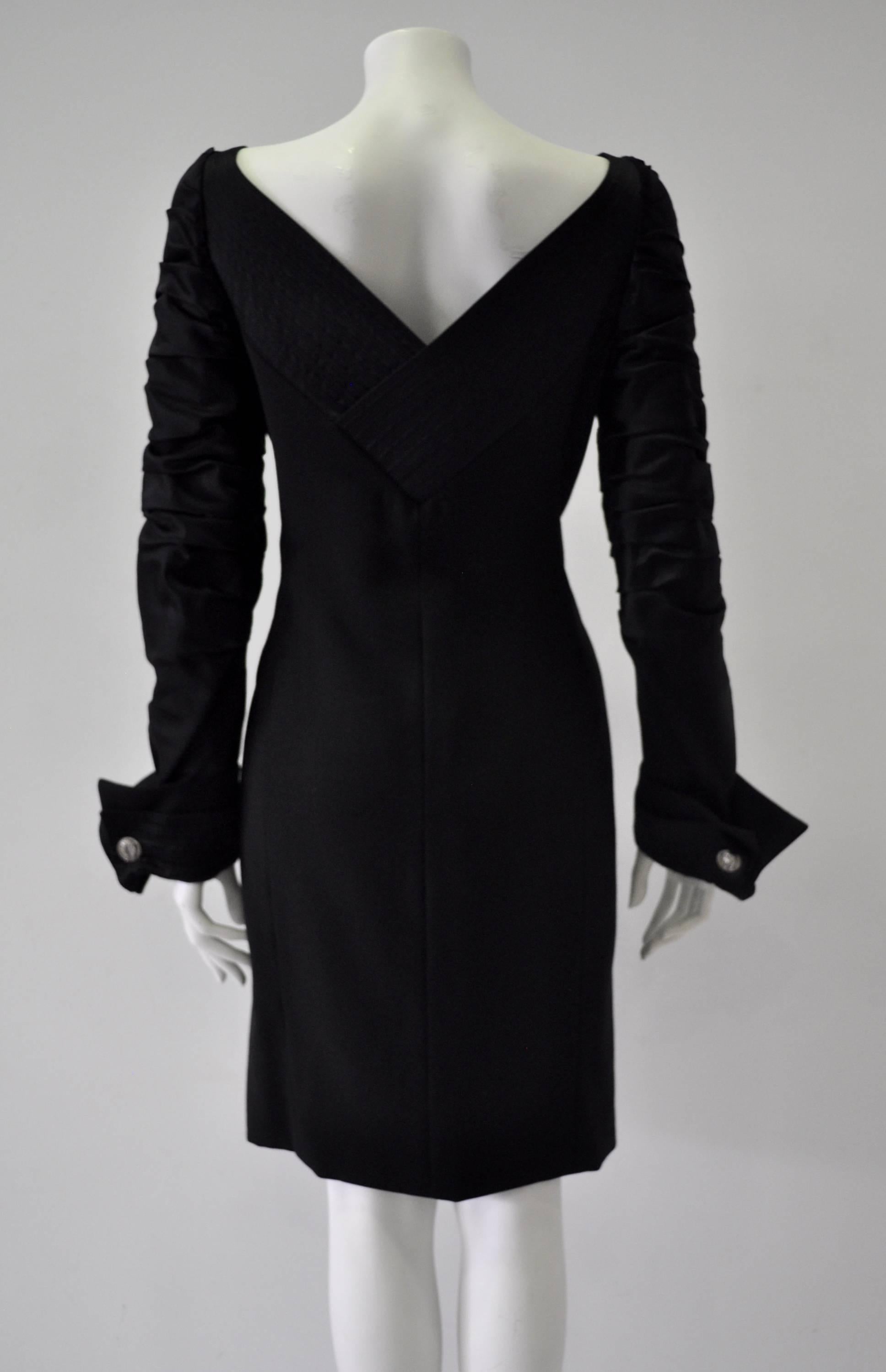 Black Commanding  and Important Gianni Versace Couture Cocktail Coat Dress For Sale