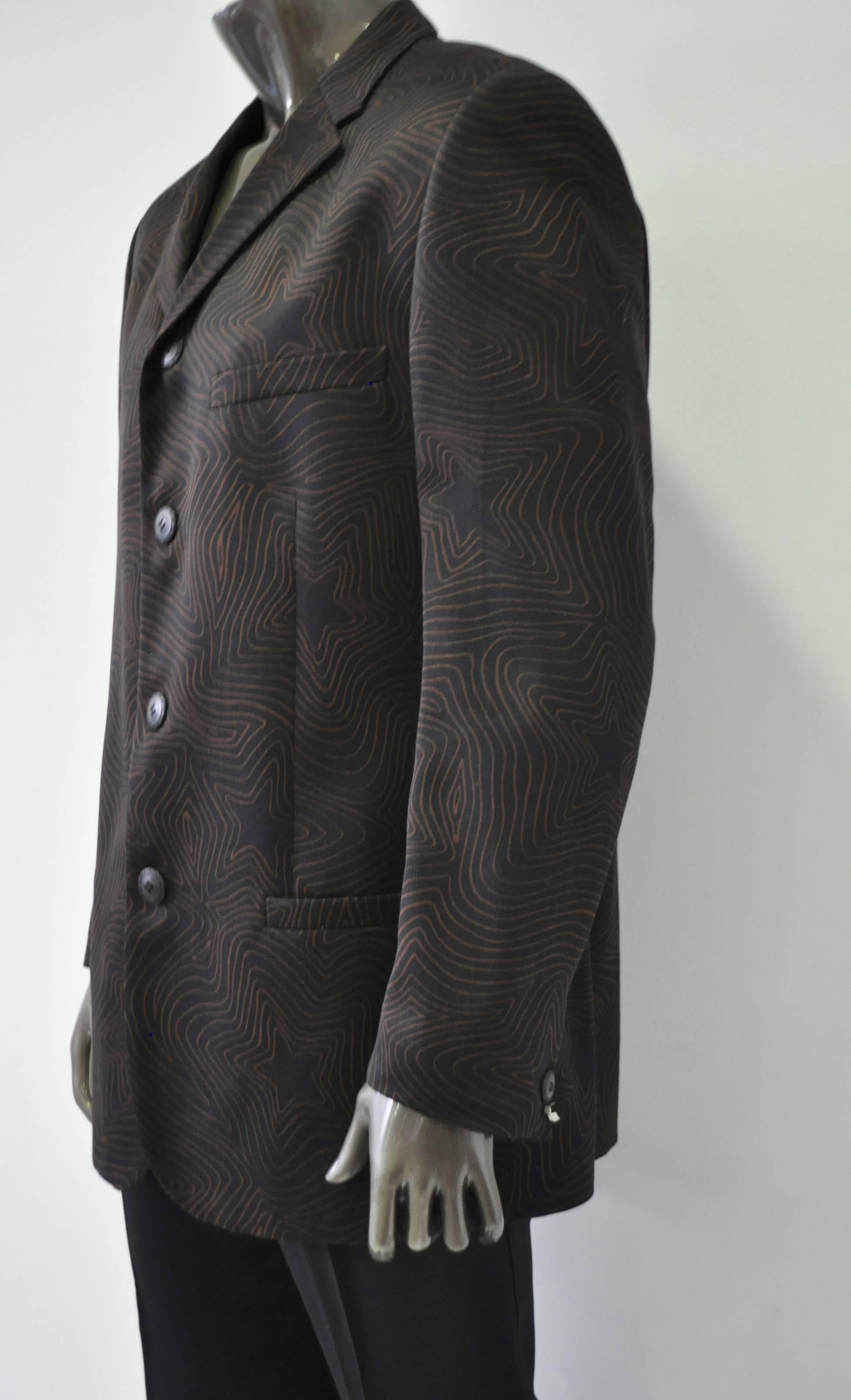 Rare and Exceptional Star Pattern Men's Wool Jacket In New Condition For Sale In Athens, Agia Paraskevi