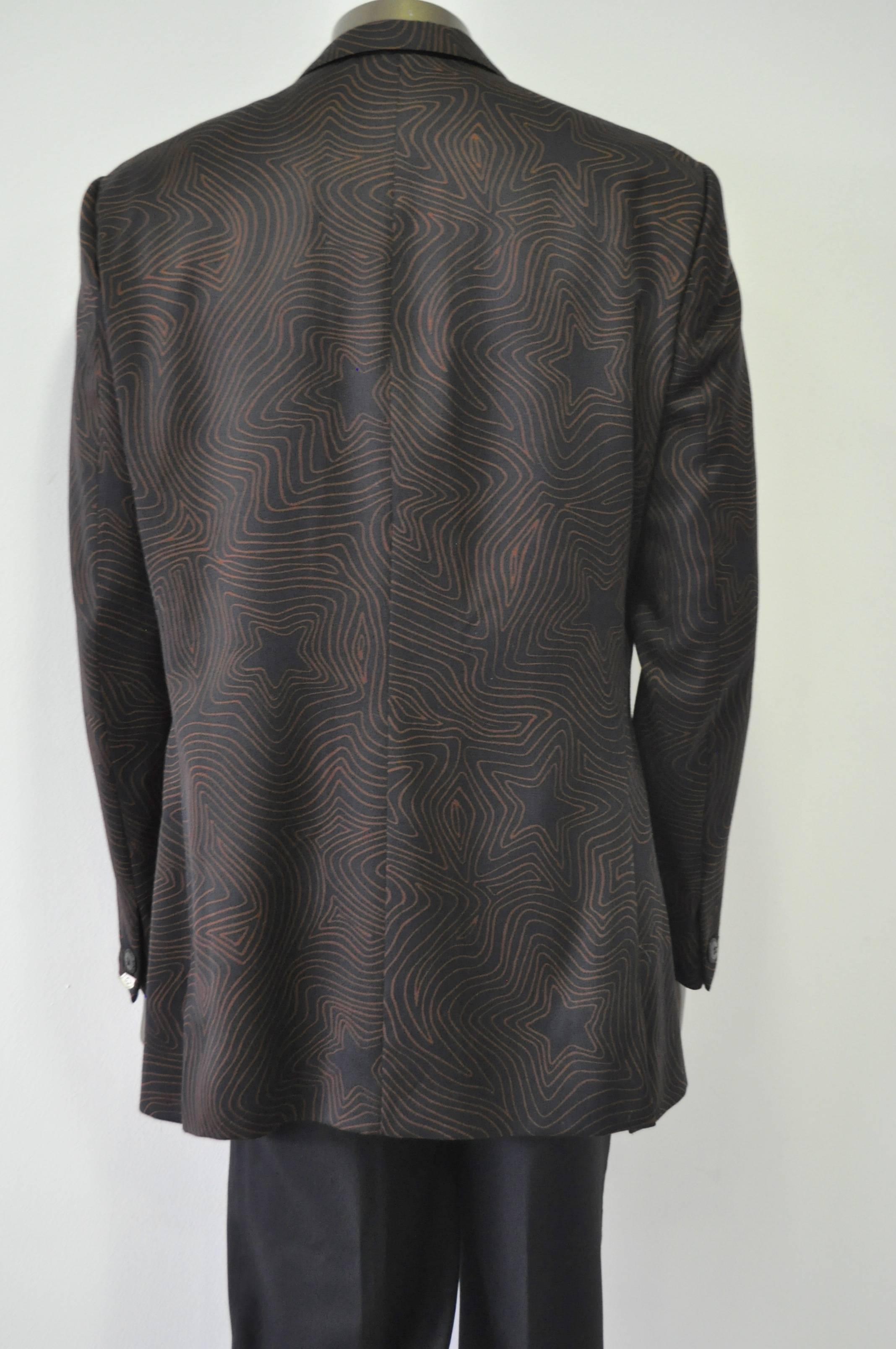 Rare and Exceptional Star Pattern Men's Wool Jacket For Sale 1