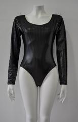 Space Age Silver Polka Dot Black Bodysuit