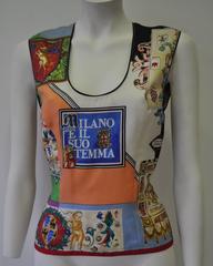 Extremely Rare Gianni Versace Couture "Milano" Carnivale Silk Top