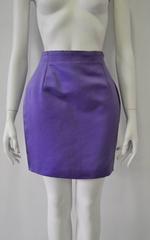 Classic Gianni Versace Lavender Ribbed Silk Mini Skirt
