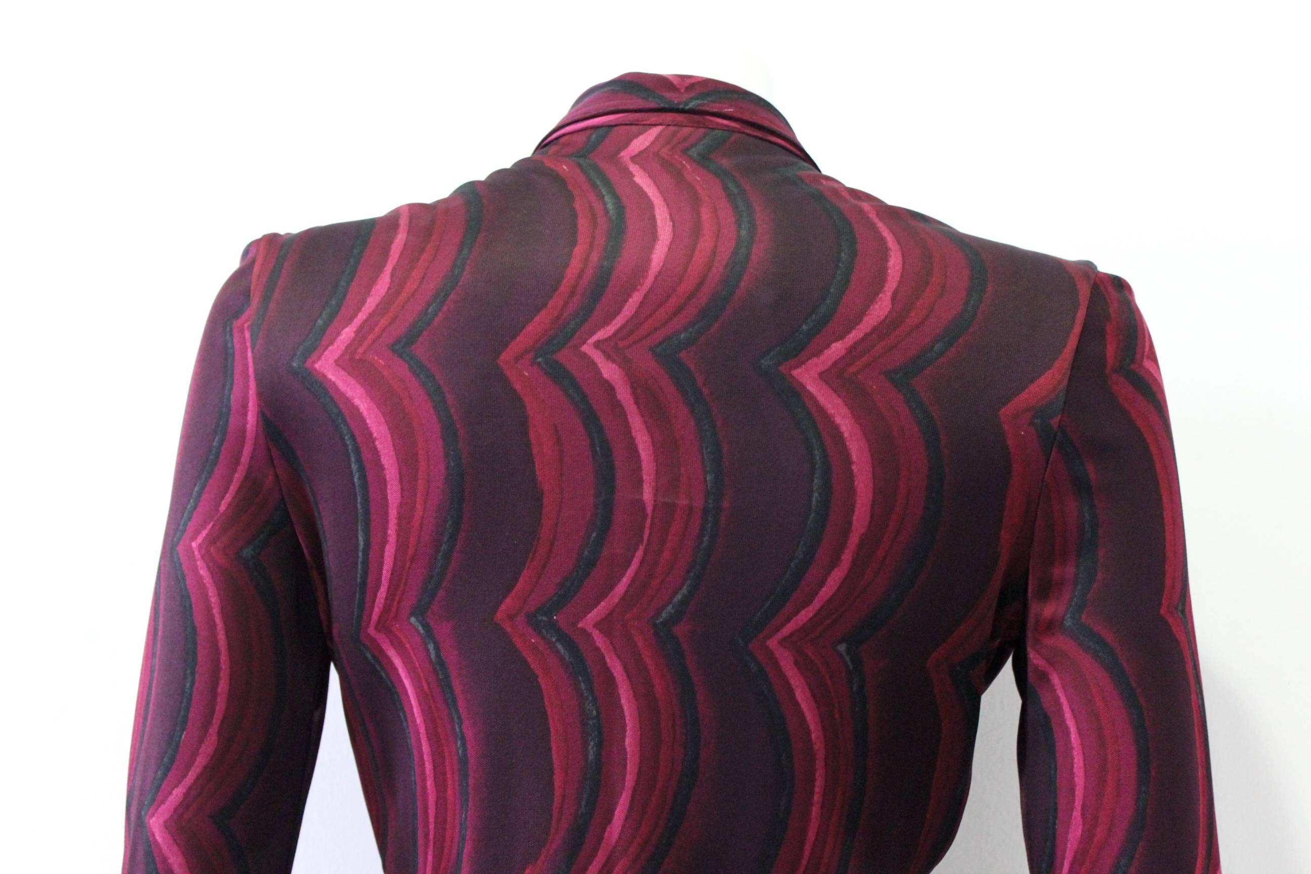 Unique Gianni Versace Istante Vertical Wave Pattern Shirt For Sale 1