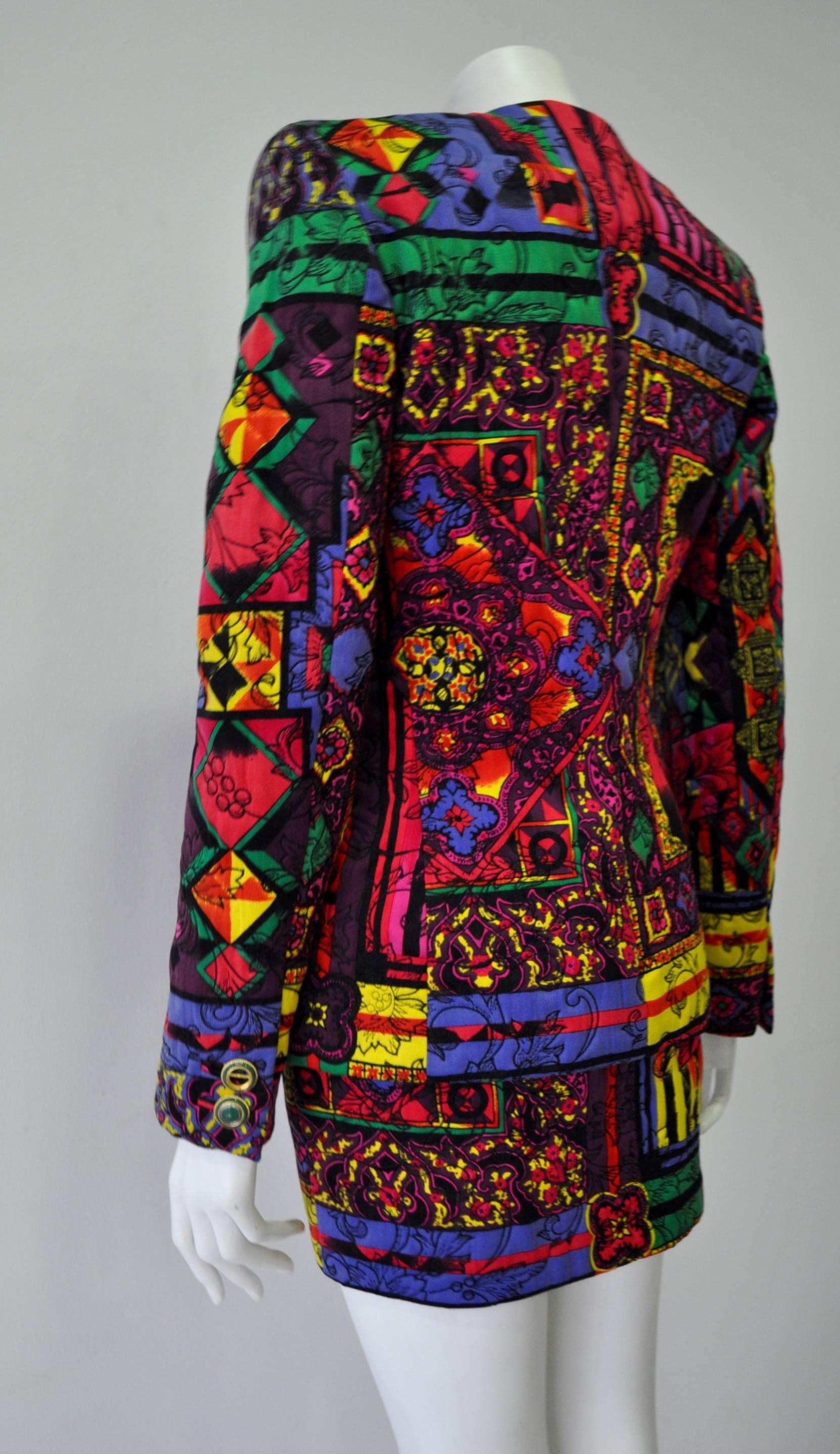 Women's or Men's Stunning Gianni Versace Printed Zip Moto Suit For Sale