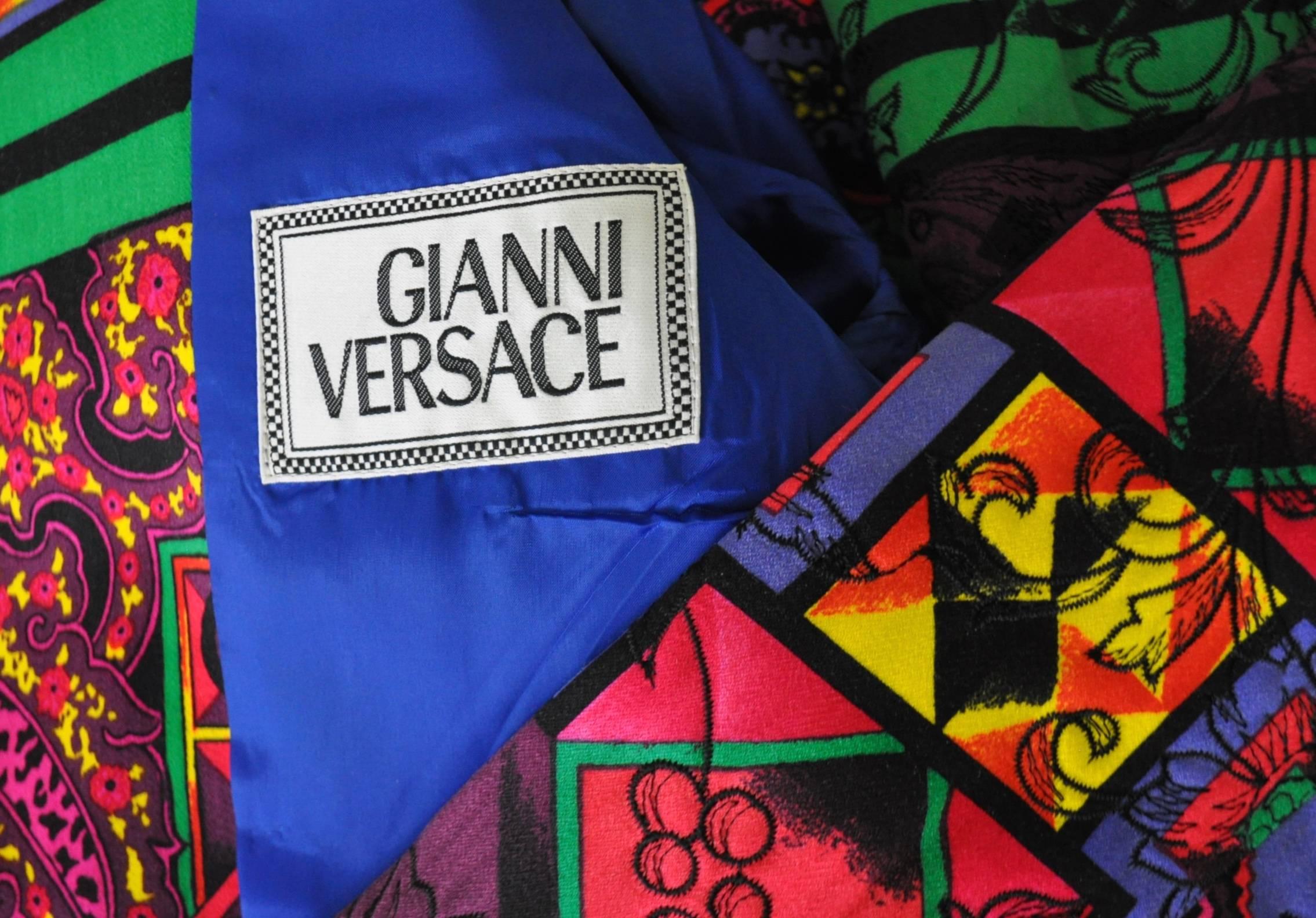 Stunning Gianni Versace Printed Zip Moto Suit For Sale 5