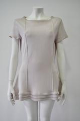 Original Claude Montana Lilac Spaced Aged Ribbed Hem Peplum Top