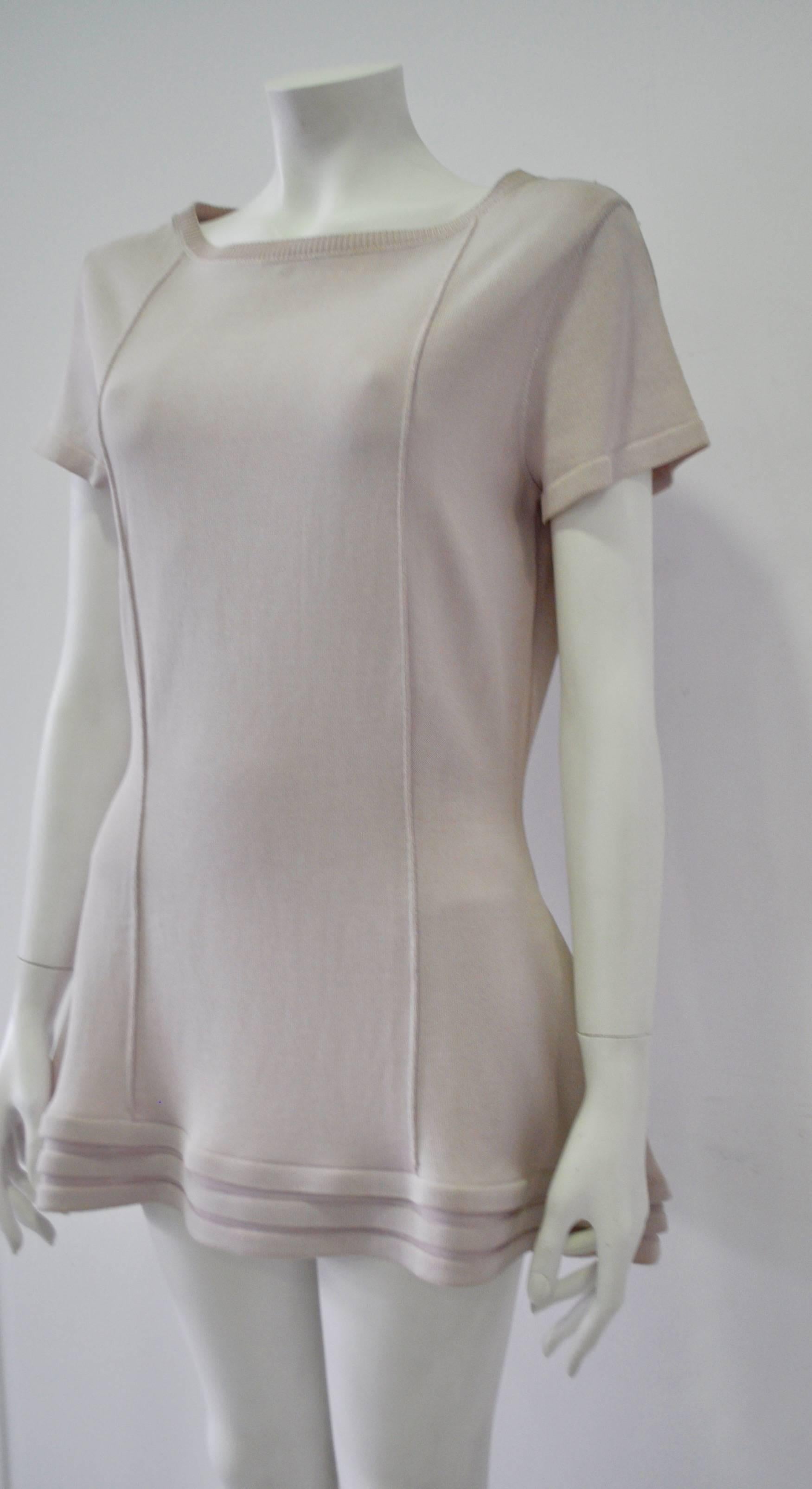 Original Claude Montana Lilac Spaced Aged Ribbed Hem Peplum Top In New Condition For Sale In Athens, Agia Paraskevi