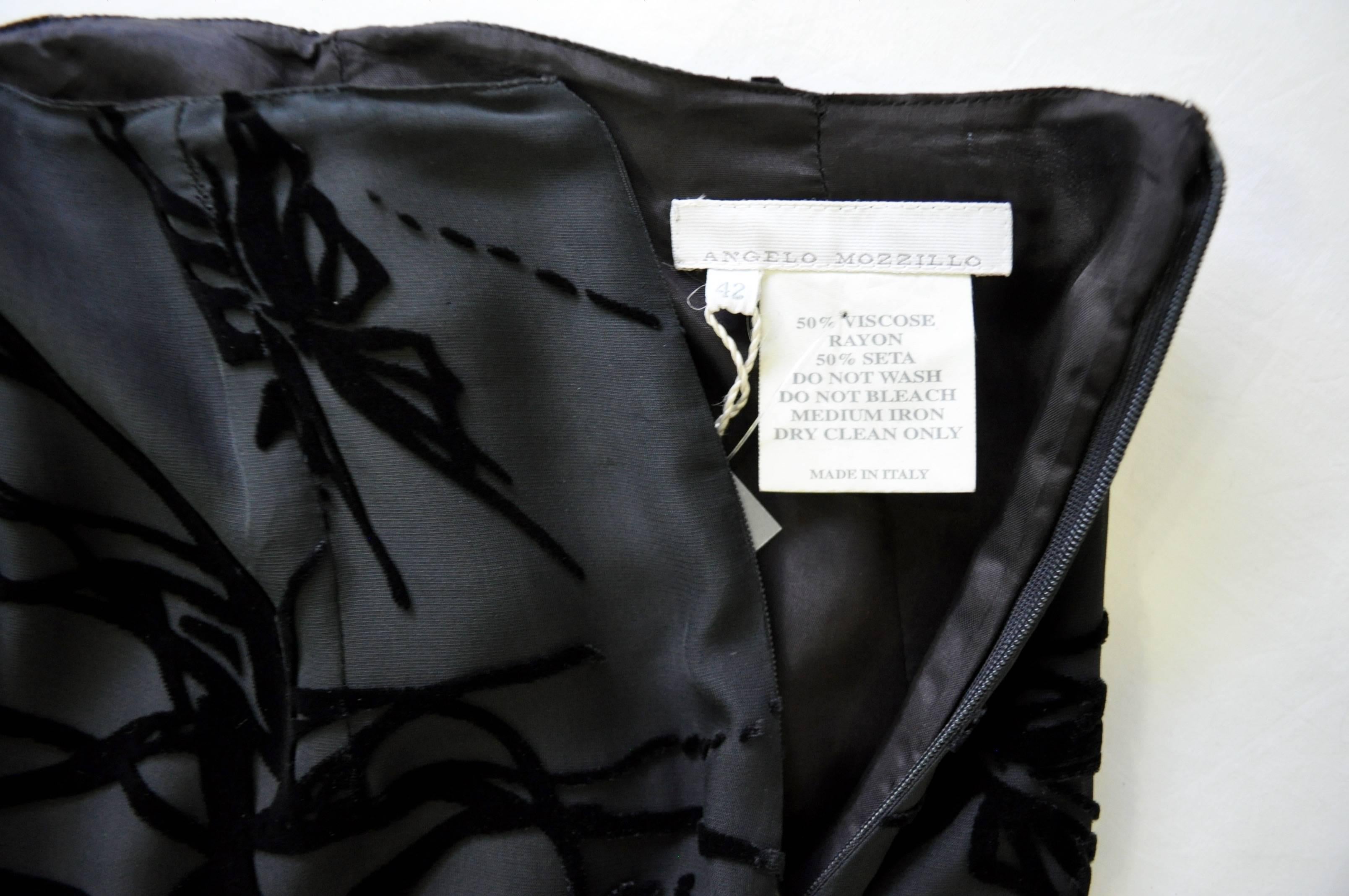 Mod Angelo Mozzillo Sheer Black Burnt Out Velvet Pants For Sale 3