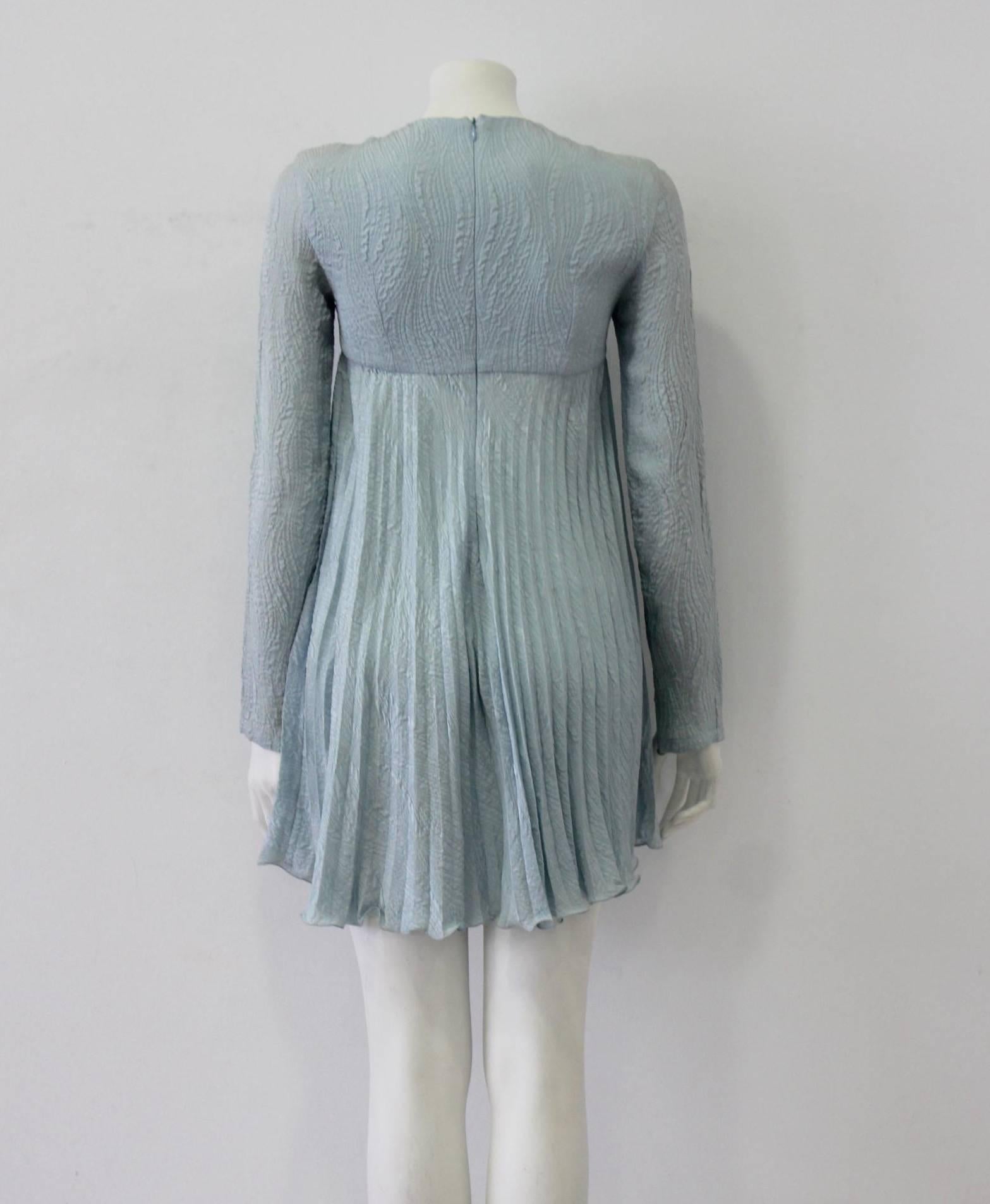 Gray Istante Silk Goffre Dress Mid 90's For Sale