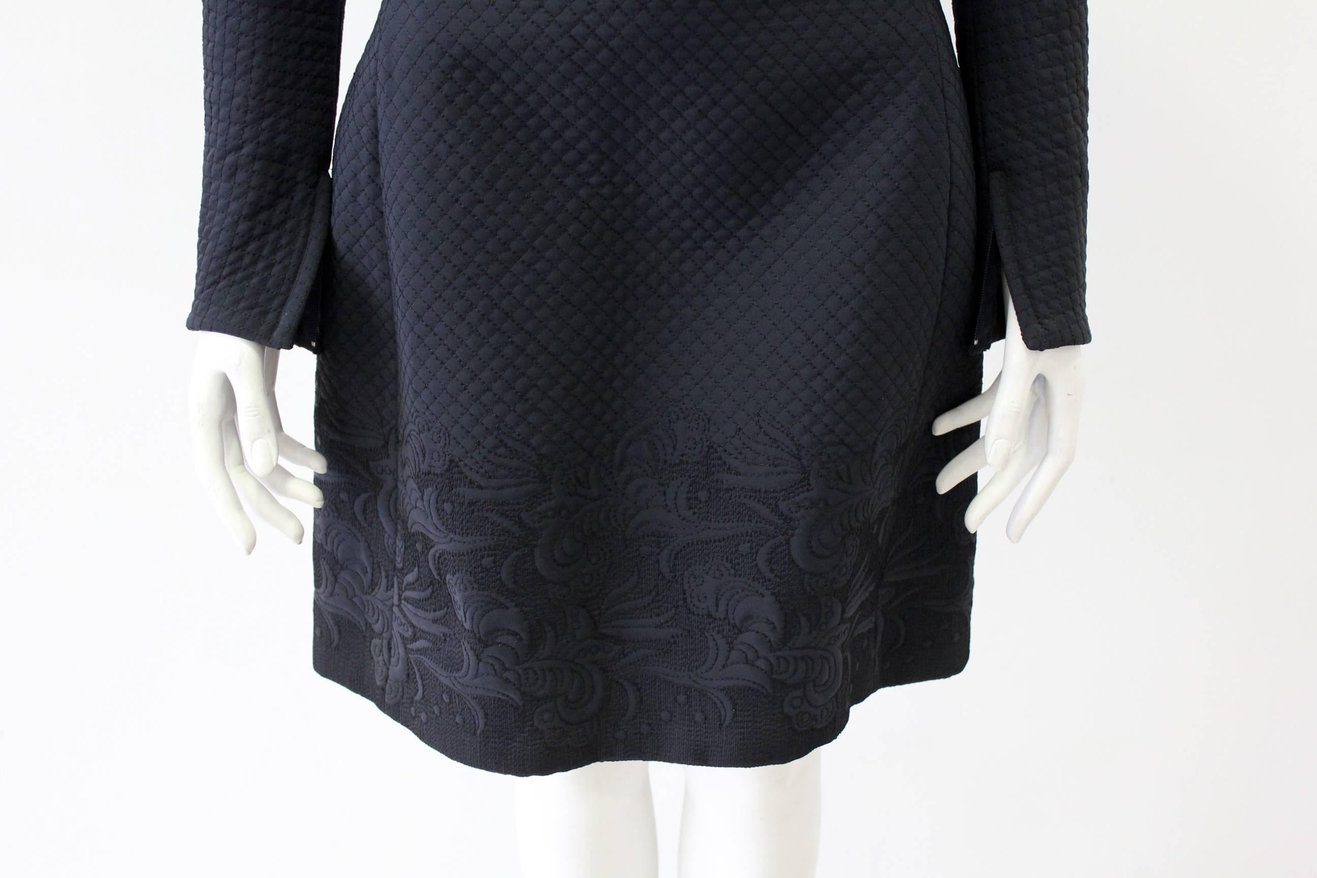 Must Have Superlative Gianni Versace Silk Quilted Embroidered Dress Fall 1987 For Sale 1