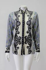 Important Gianni Versace Couture Baroque Print Velvet Shirt