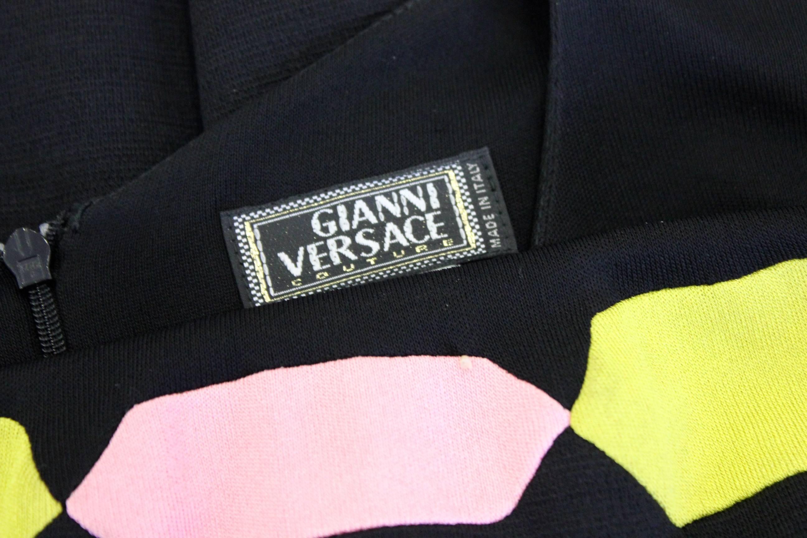 Gianni Versaxe Couture Colore-Blocked Shift Dress Fall 1997 For Sale 2