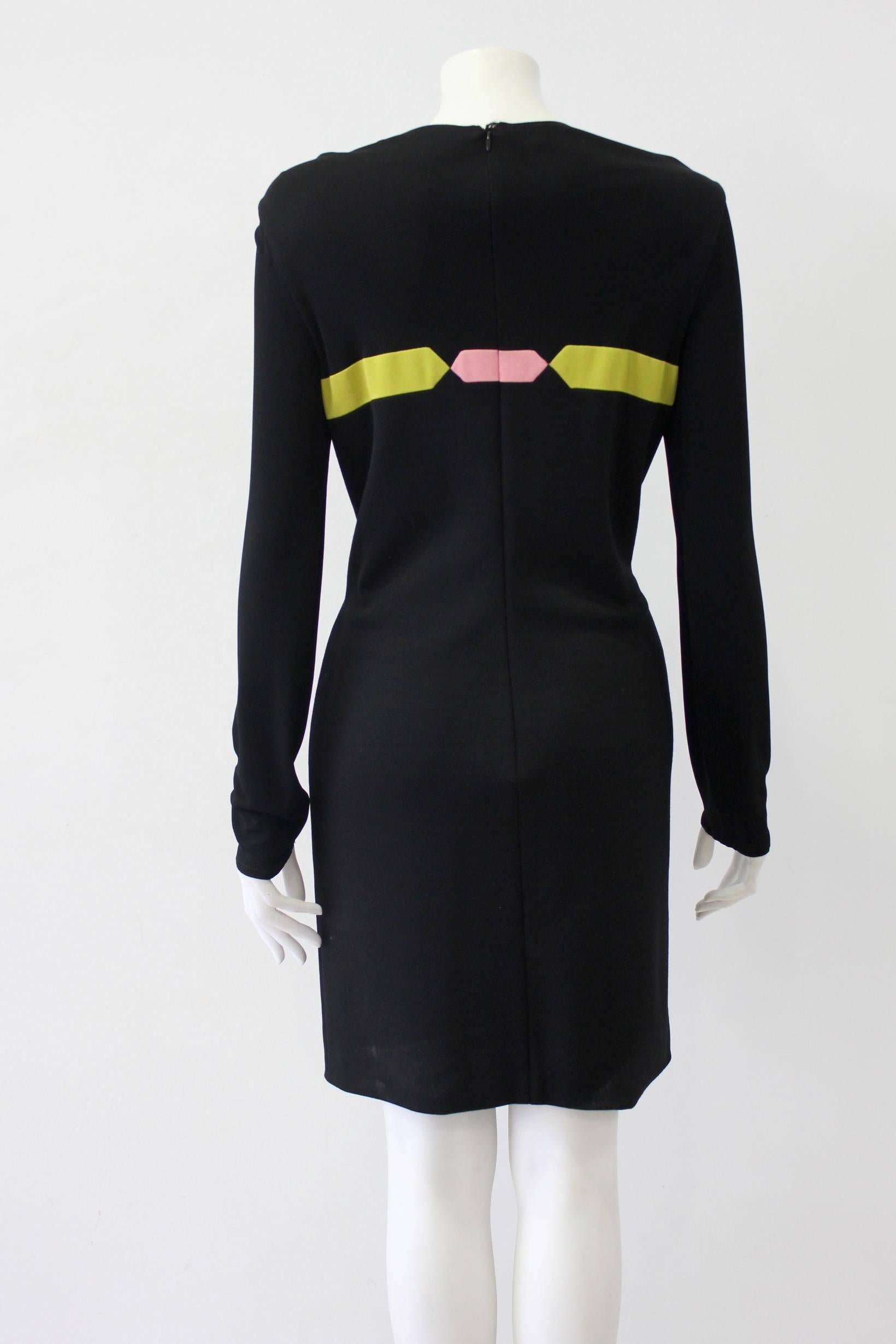 Women's Gianni Versaxe Couture Colore-Blocked Shift Dress Fall 1997 For Sale