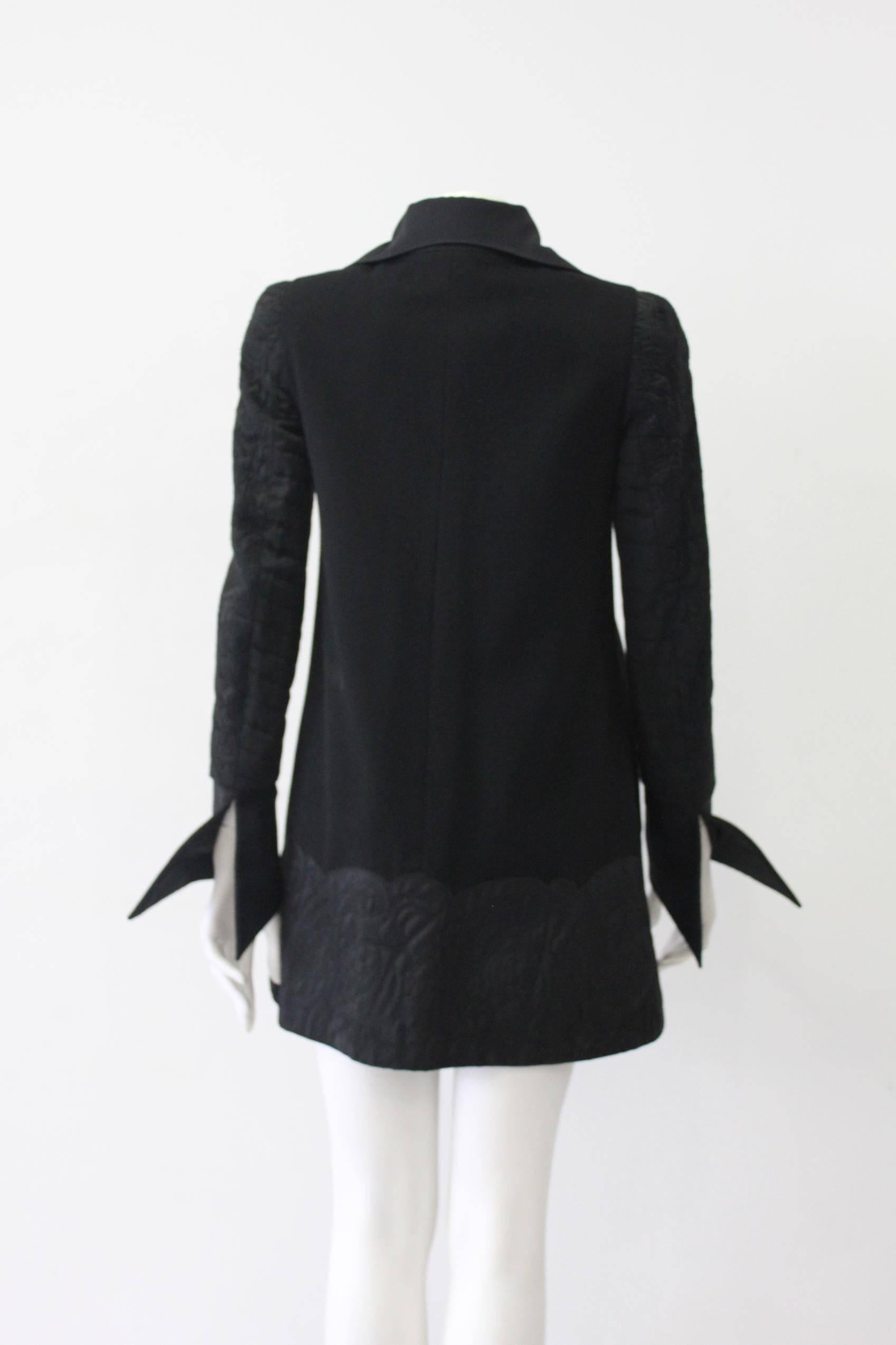 Black Gianni Versace Embroided Evening Coat Fall 1996 For Sale