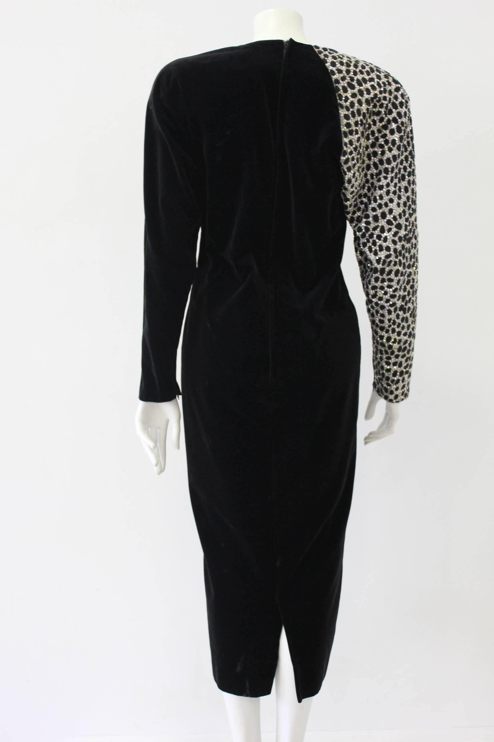 Rare Gianni Versace Velvet Beaded Gown Hand Embroided With Swarovski Crystals 1986