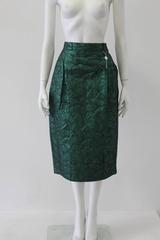 Rare Gianni Versace Brocade Green Lurex High Waist Skirt