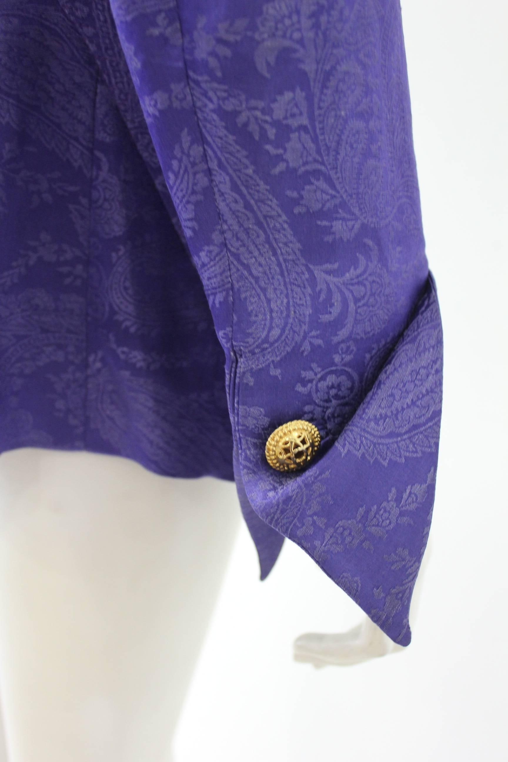 Women's Important Gianni Versace Lachouri Silk Jacket With Triangle Pockets For Sale