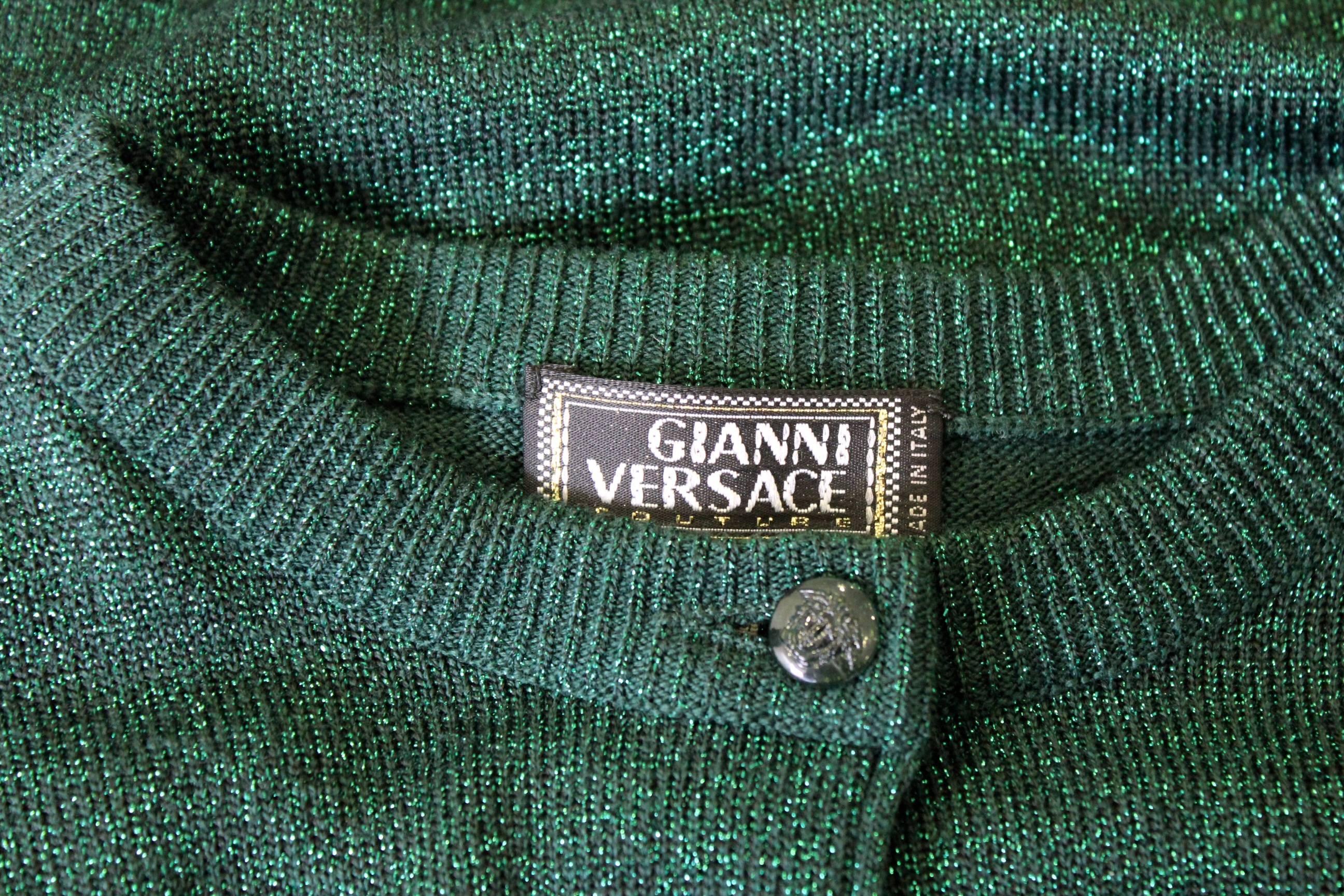 Gianni Versace Couture Lurex Cardigan Fall 1997 For Sale 1